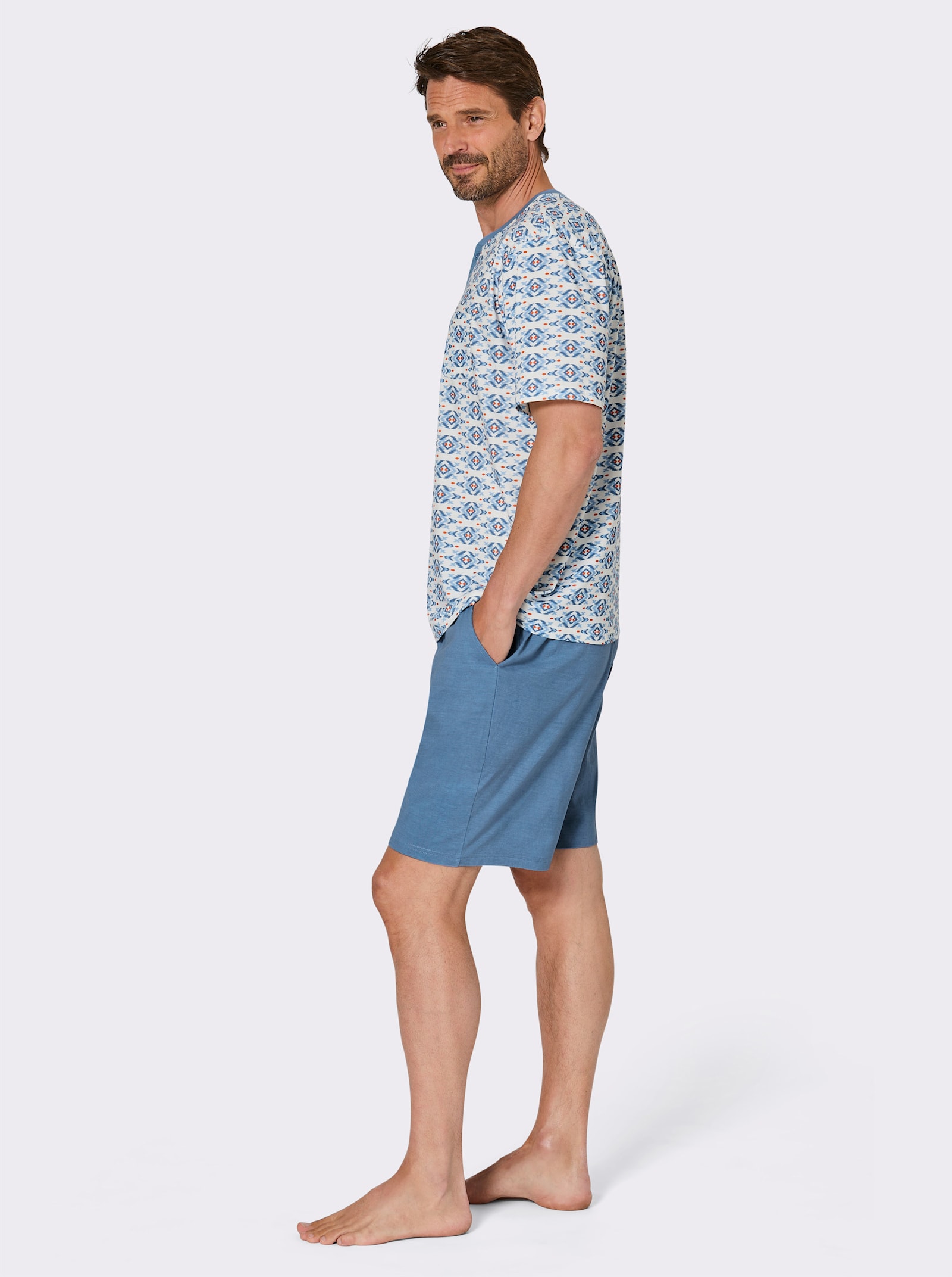 wäschepur men Shorty - mittelblau-champagner