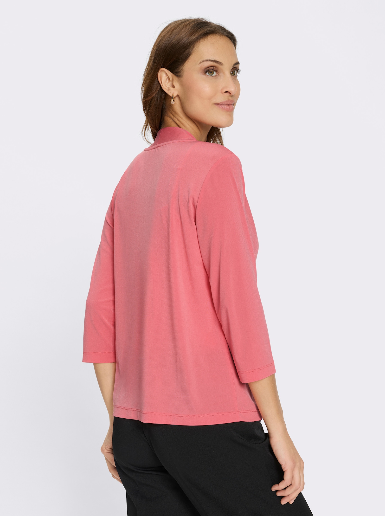 Shirtjacke aus nachhaltigem Polyester - koralle