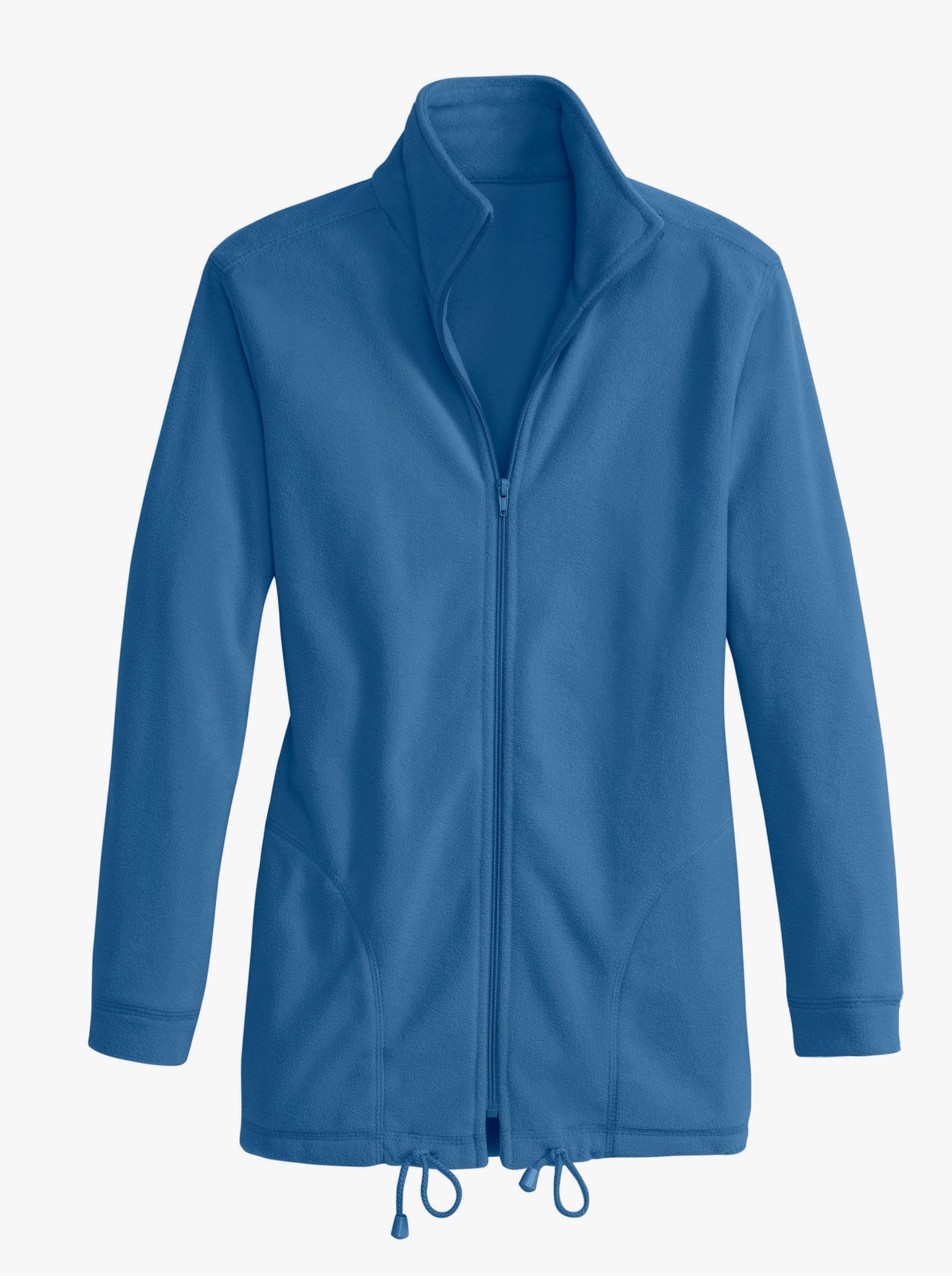 Fleecejacke Kordeldurchzug am Saum - jeansblau