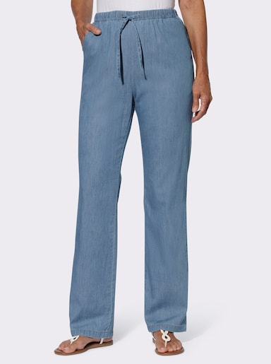 Jeans mit weitem Bein - blue-bleached