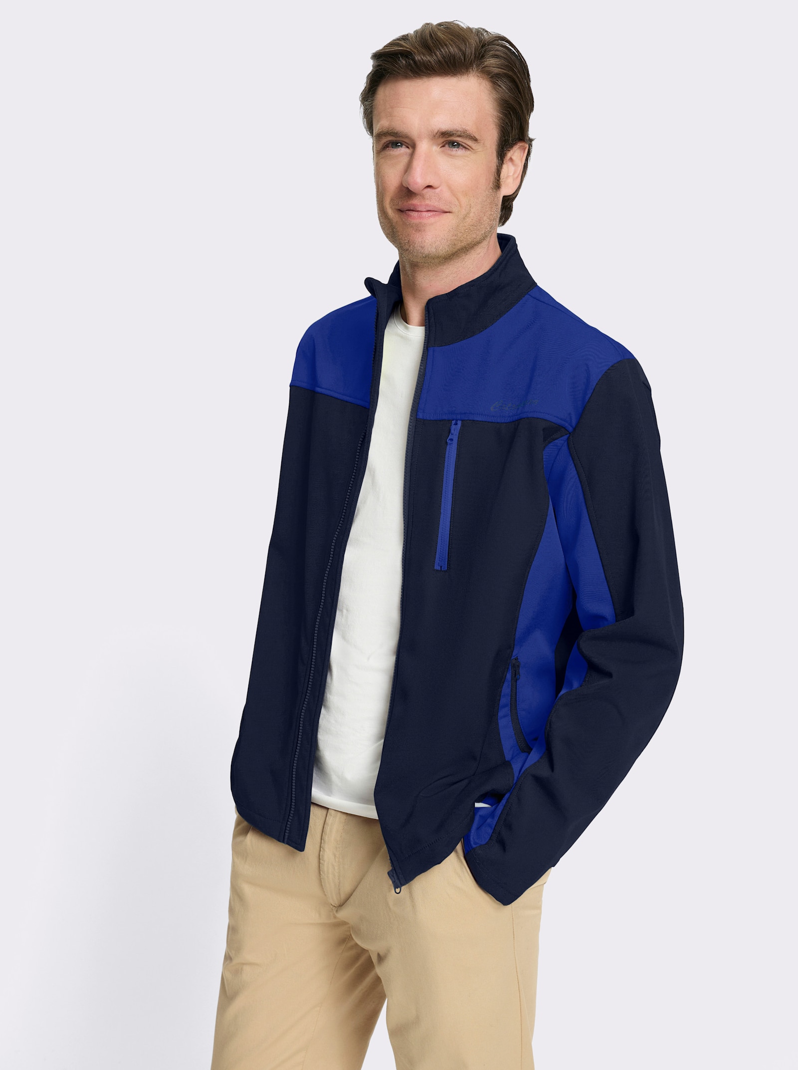 Catamaran Softshelljacke mit Fleece gefüttert - marine-royalblau
