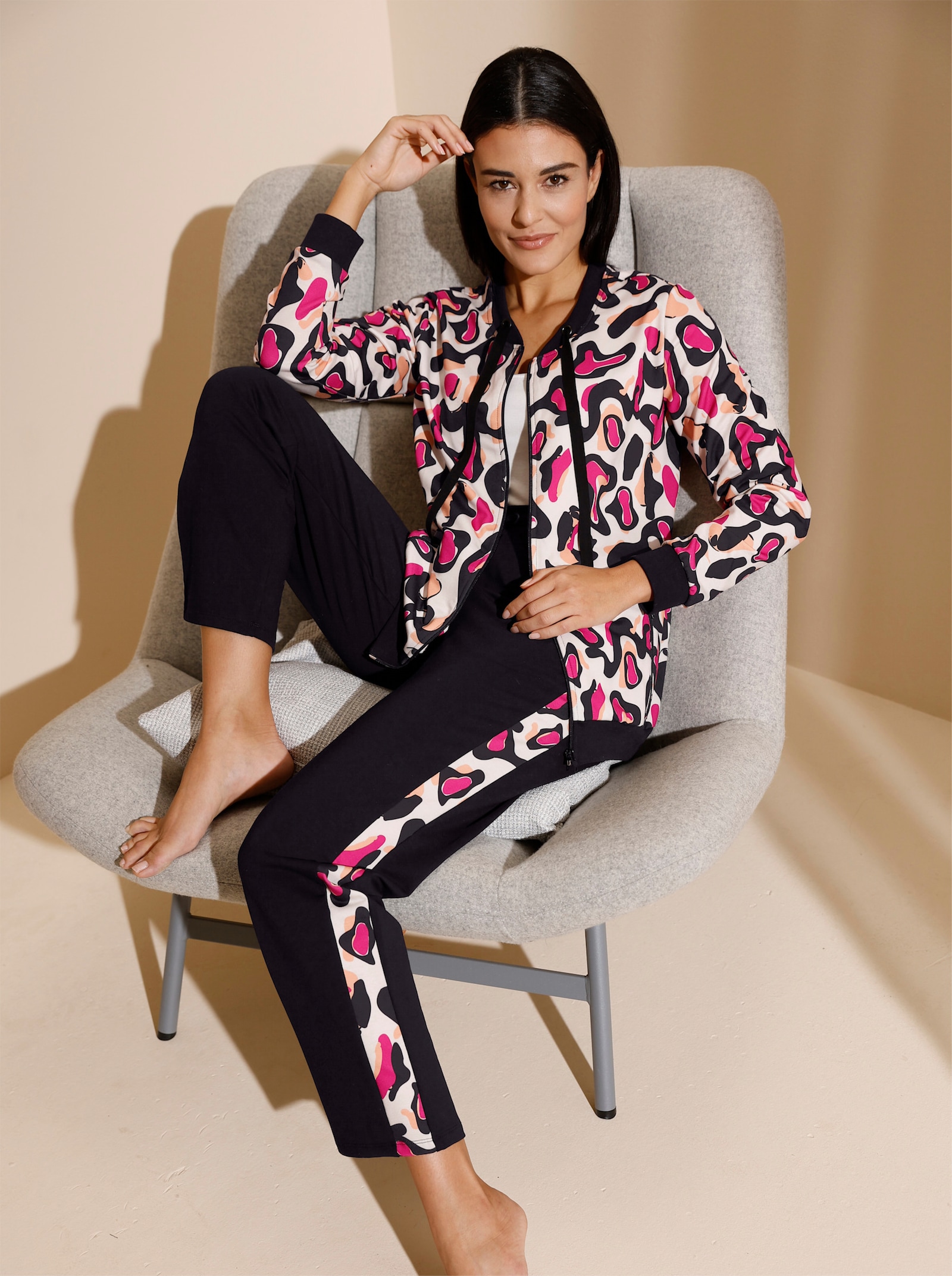 Hose - schwarz-fuchsia