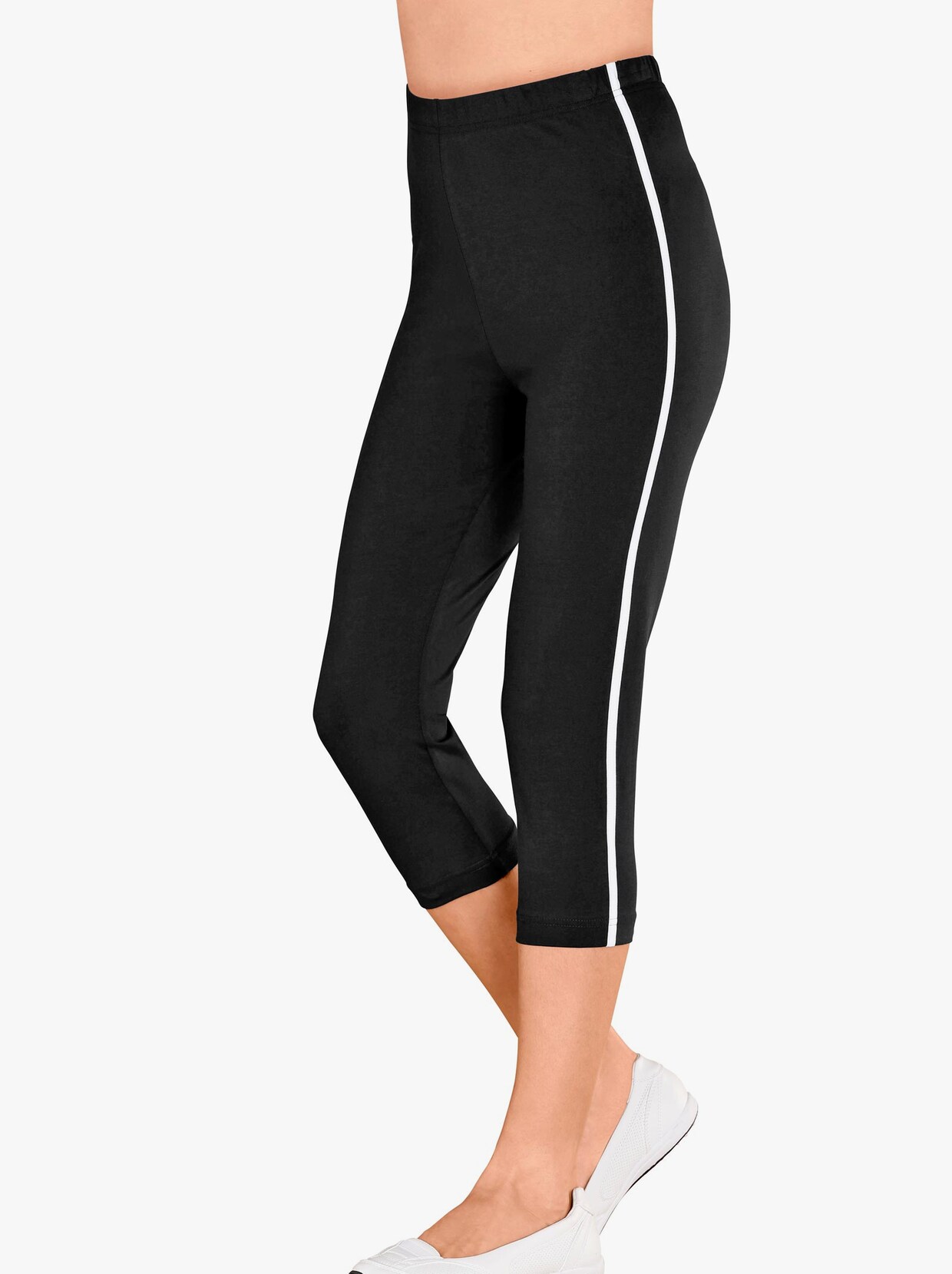 Capri-legging - zwart/wit