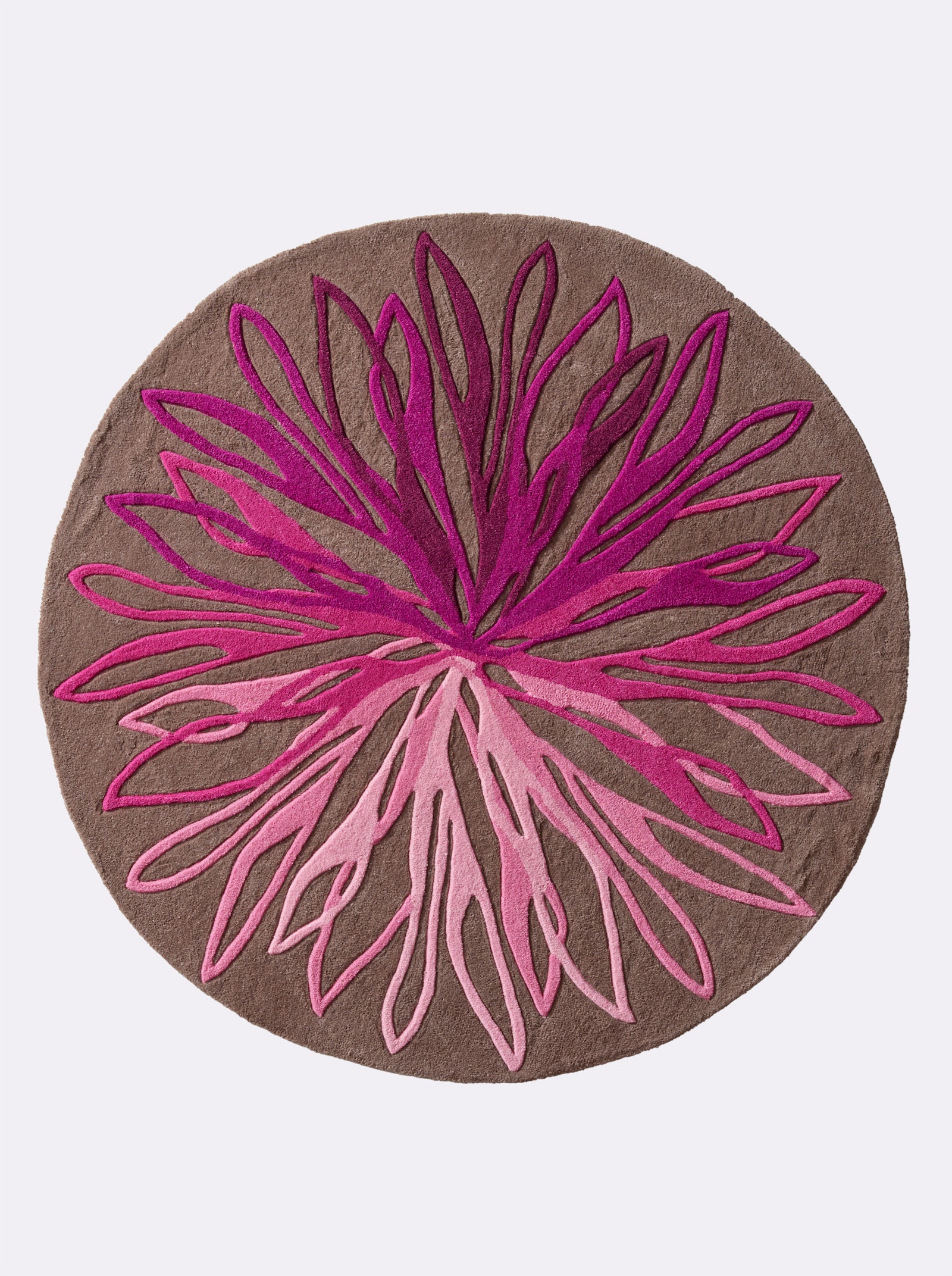 heine home Hochflorteppich - taupe-beere-gemustert