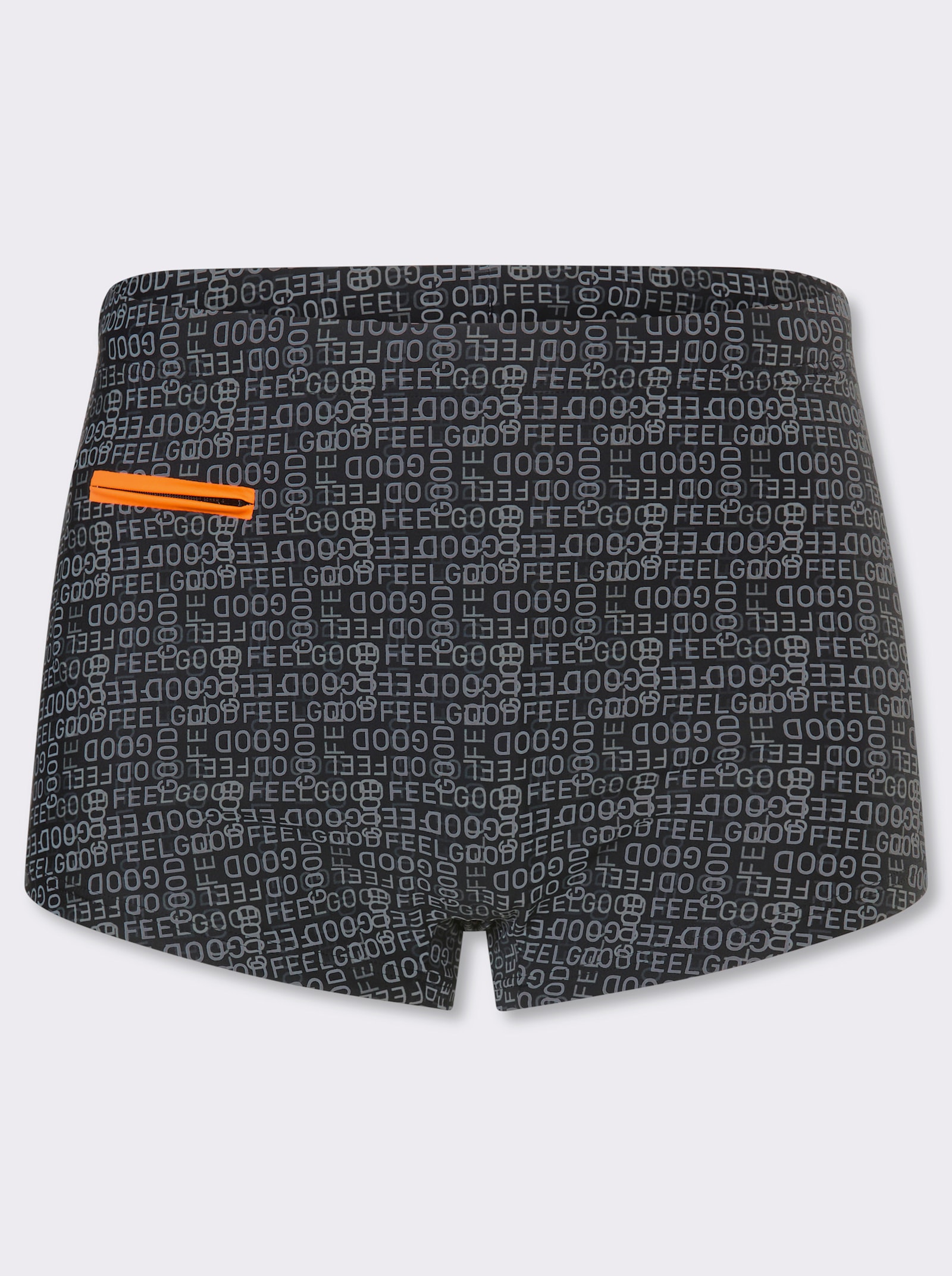 feel good Badehose mit Reißverschluss-Tasche - schwarz-grau
