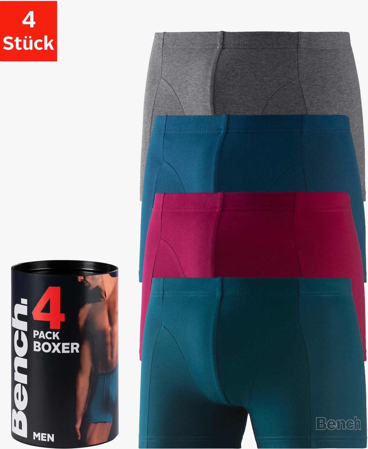 Bench. Boxer - blau, anthrazit-meliert, petrol, bordeaux