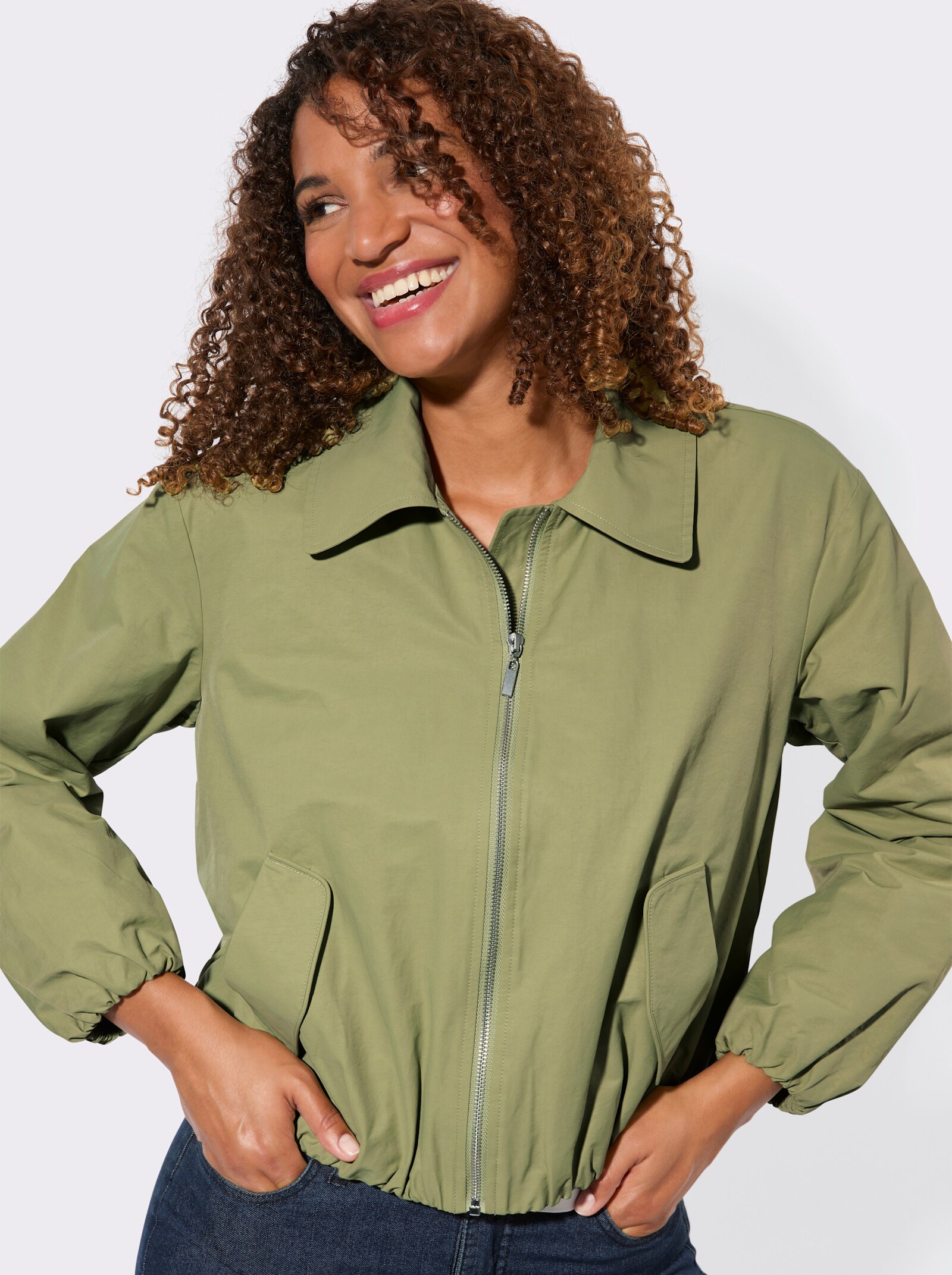 Blouson-Jacke in verkürzter Form - schilf