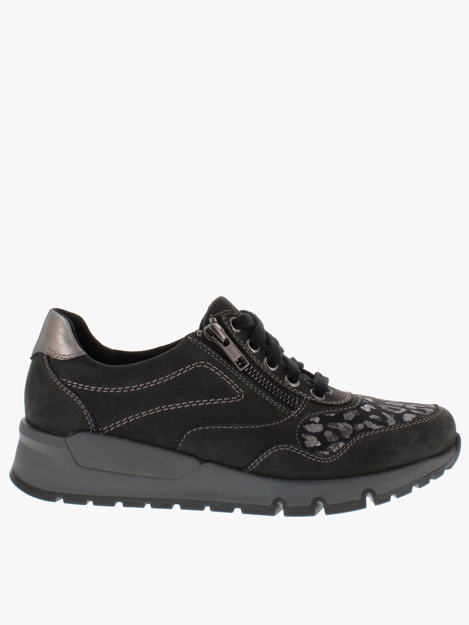 Naturläufer Sneaker mit Stretch-Einsatz, für kräftige Füsse - schwarz