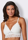 wäschepur Schalen-BH ohne Bügel mit floraler Spitze rundum - weiß