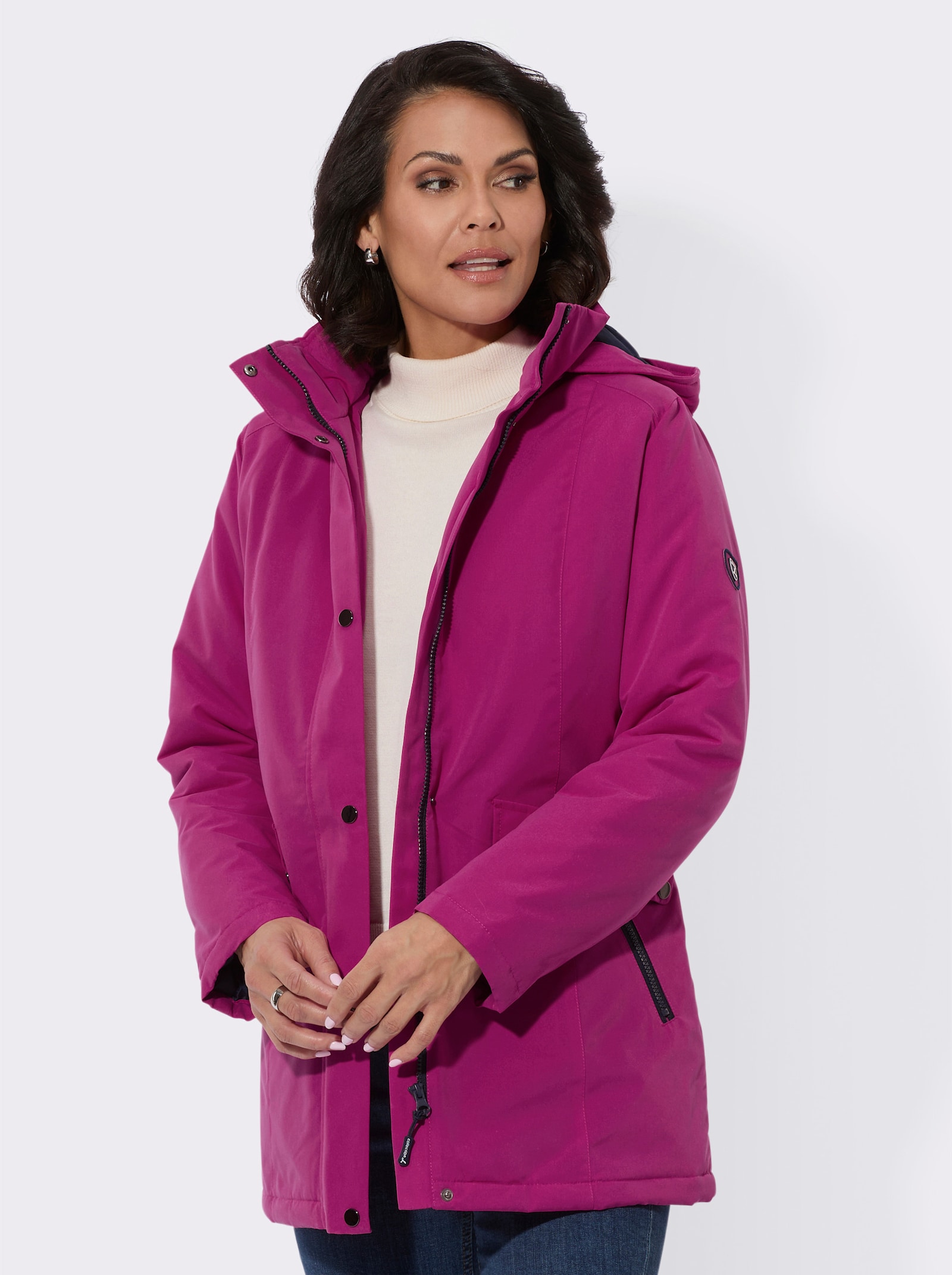 Outdoorjacke mit Stepp-Futter - magenta