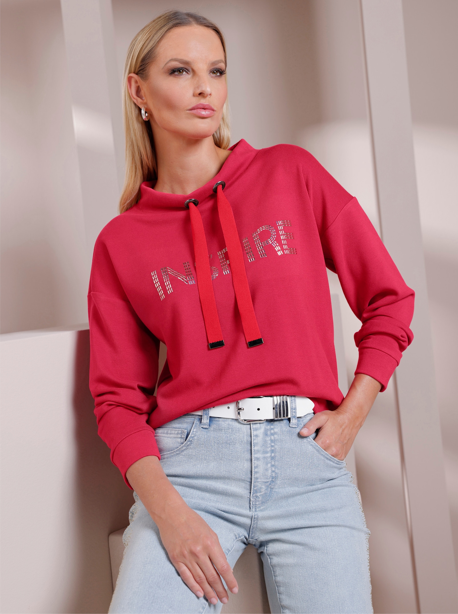 heine Sweatshirt mit Stehkragen - pink
