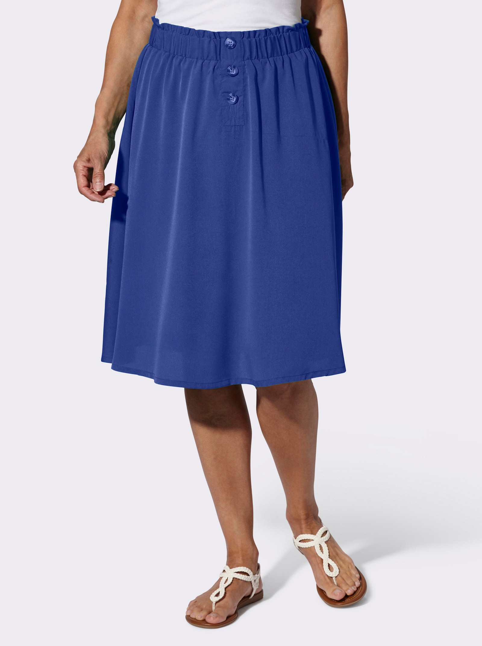 Schlupfrock mit Rüschen - royalblau