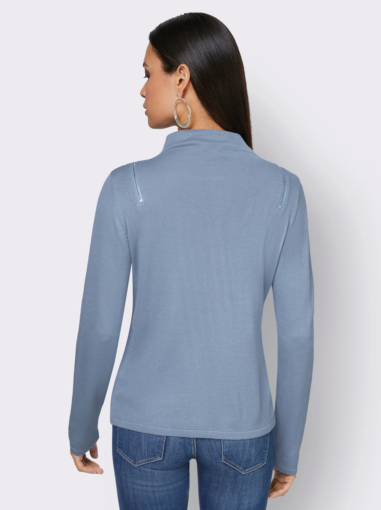 Langarm-Pullover - bleu