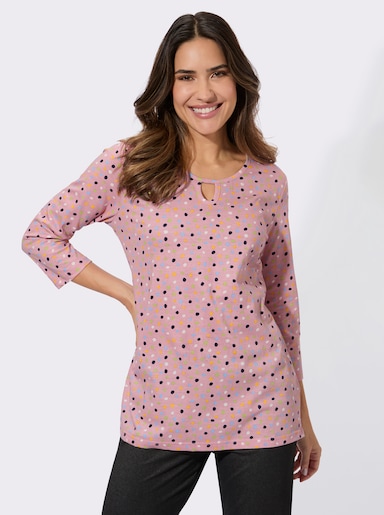 3/4-Arm-Shirt mit Grafik-Druck - rosenquarz-bedruckt