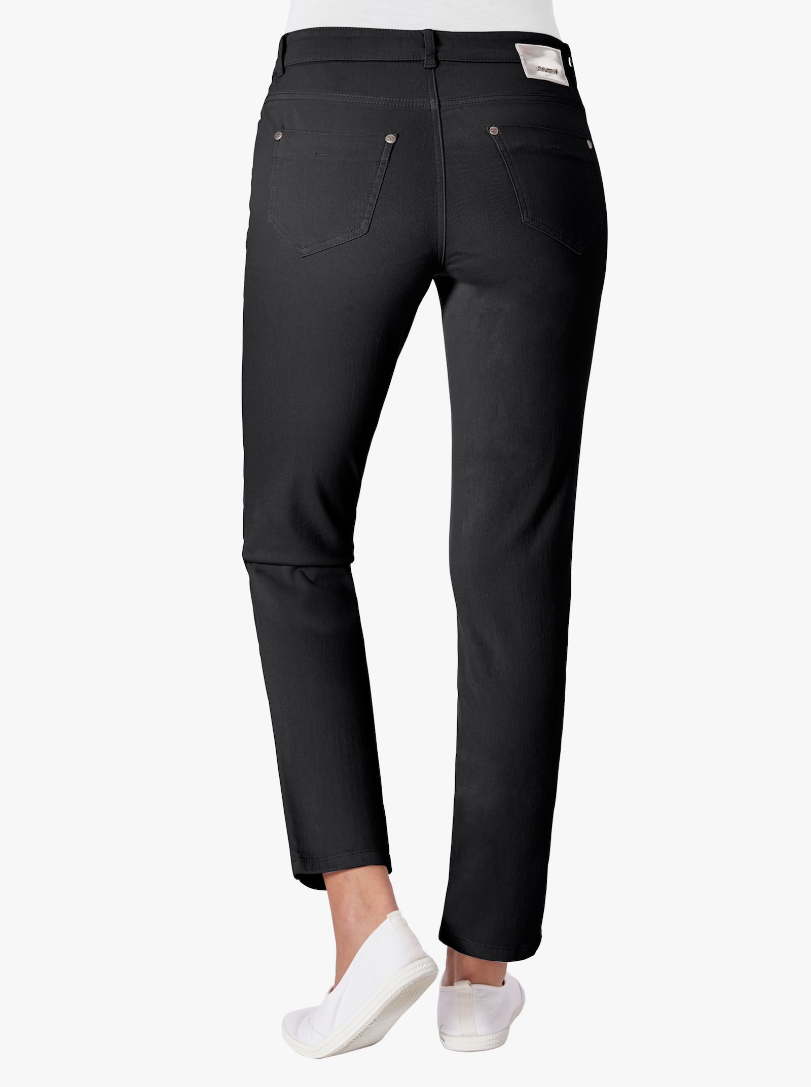 Ascari Stretch-Jeans in Röhren-Form - schwarz