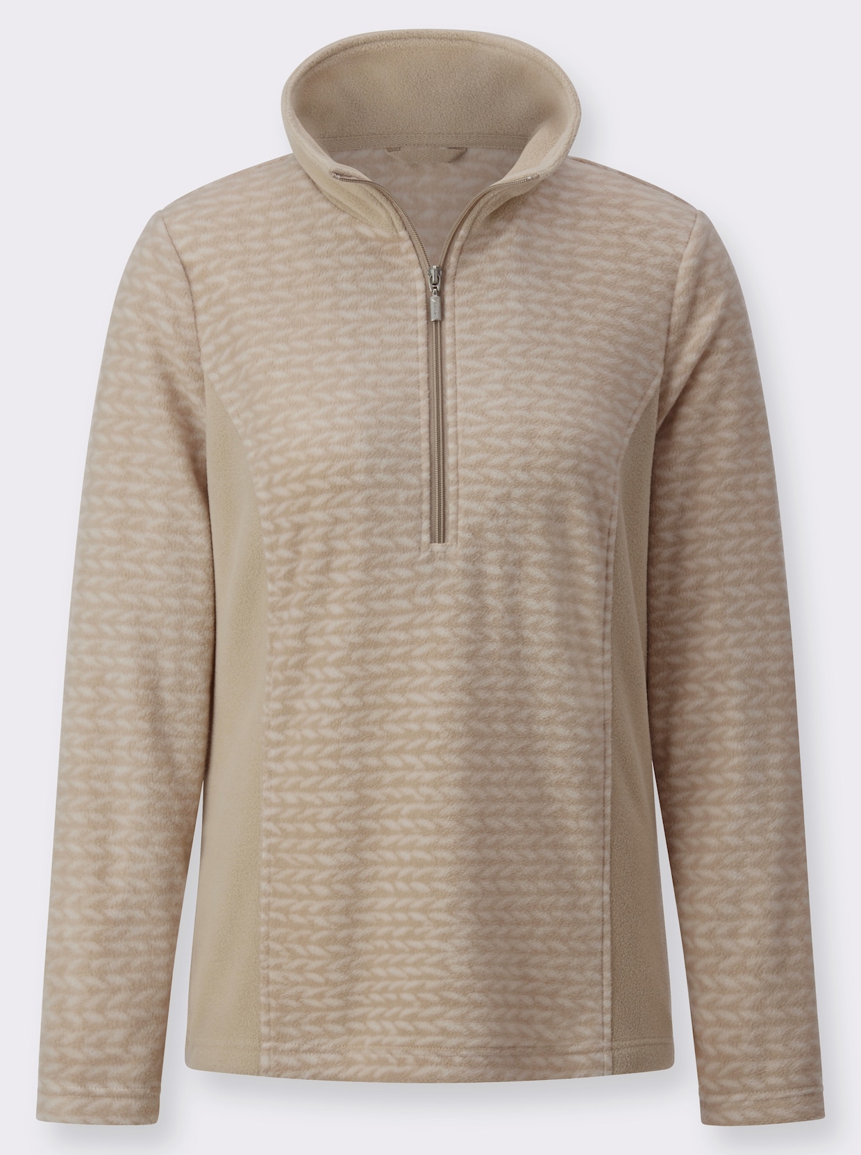 Fleece-Shirt - elfenbein-beige