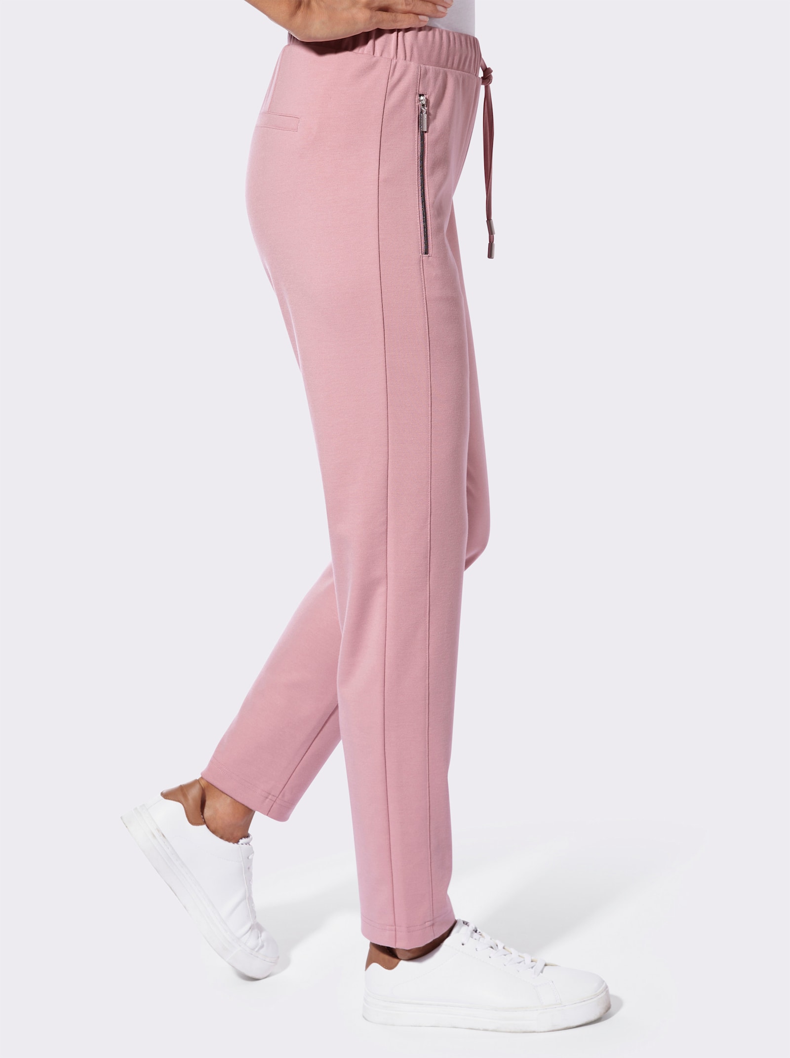 Jerseyhose mit Reissverschluss-Taschen - hortensie