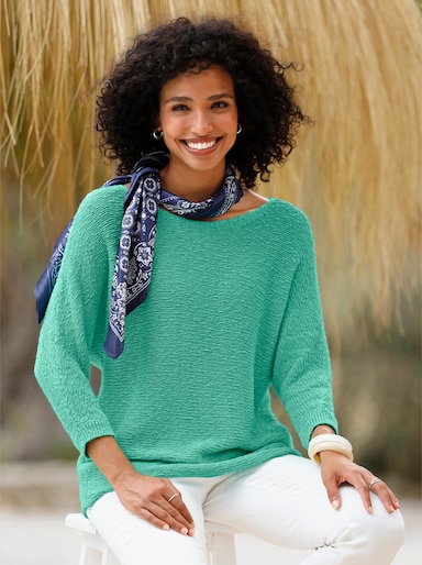 heine Pullover aus Bändchengarn - blaugrün