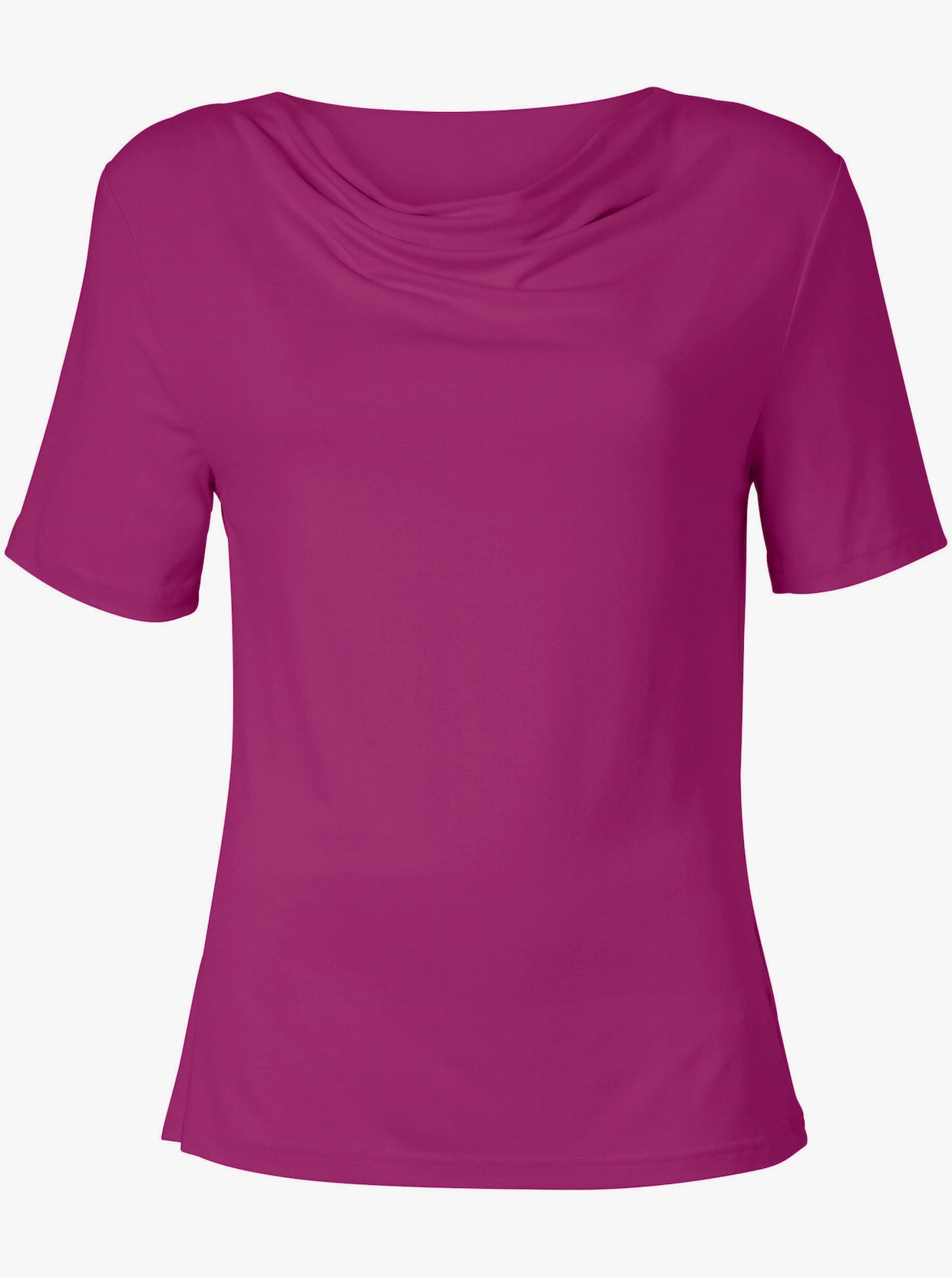 Tričko s vodopádovým golierom - purpurová