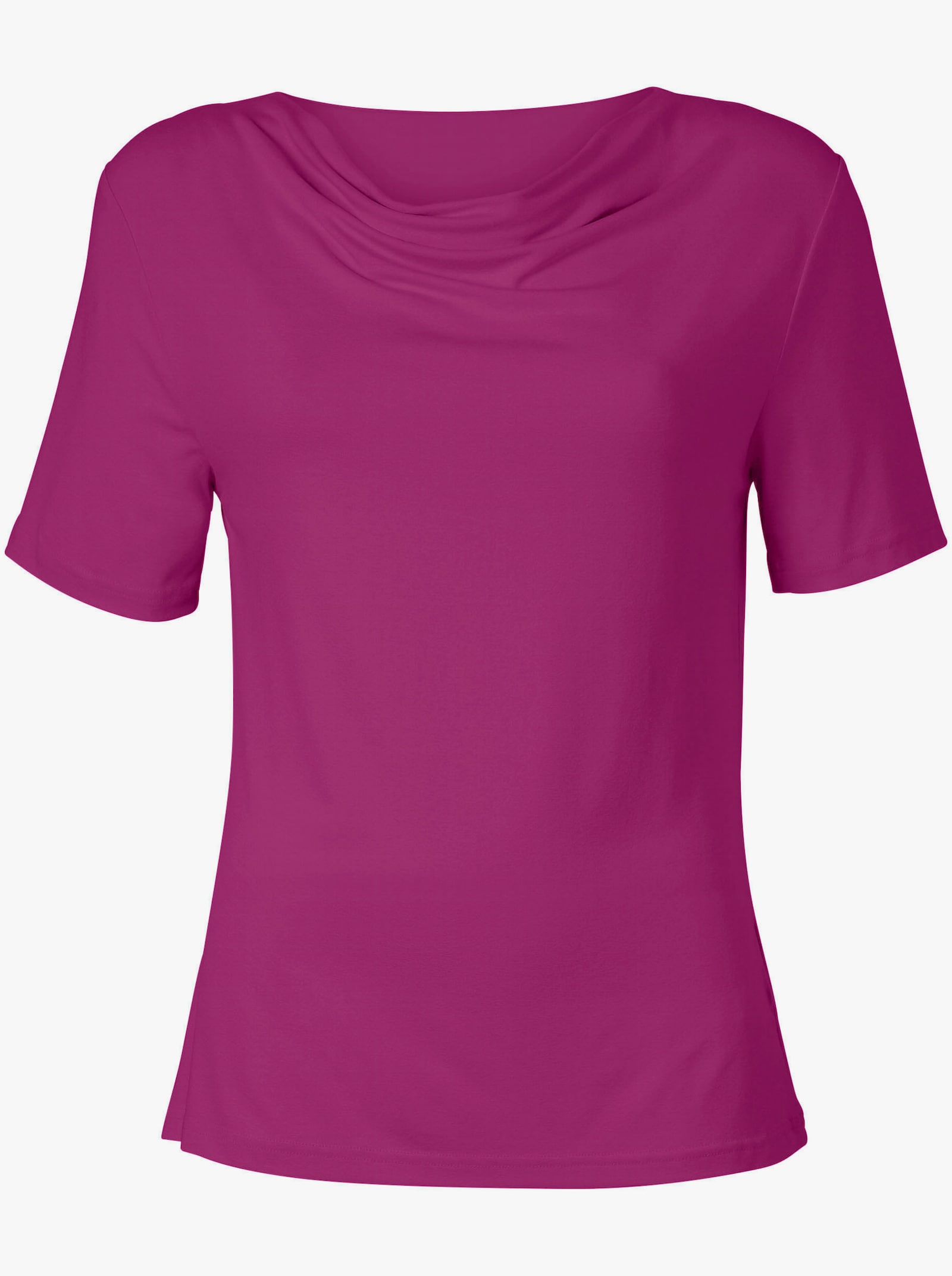 Wasserfallshirt mit kurzen Ärmeln - magenta