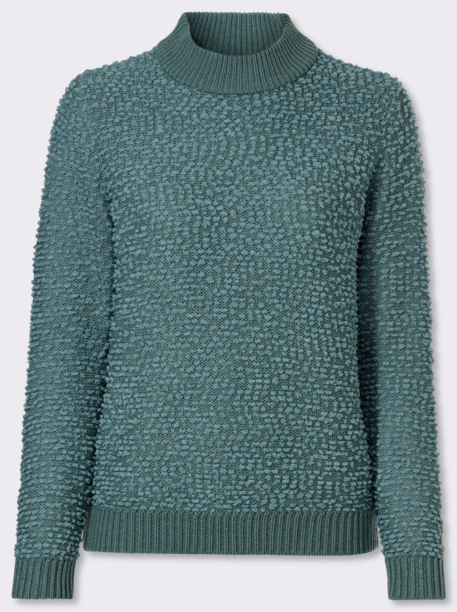 Stehkragenpullover aus Effektgarn - jade