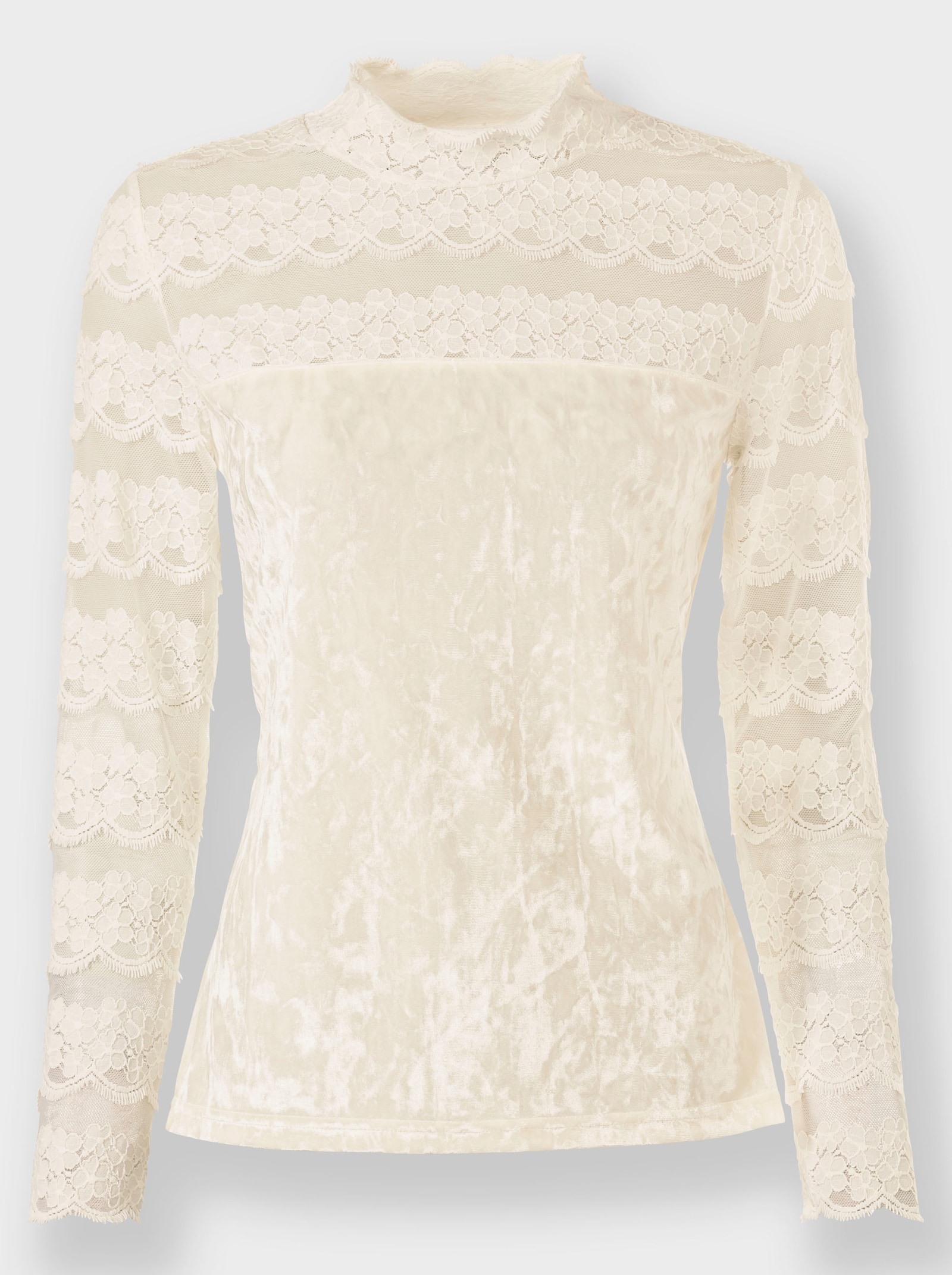 heine T-shirt effet velours - couleur ivoire