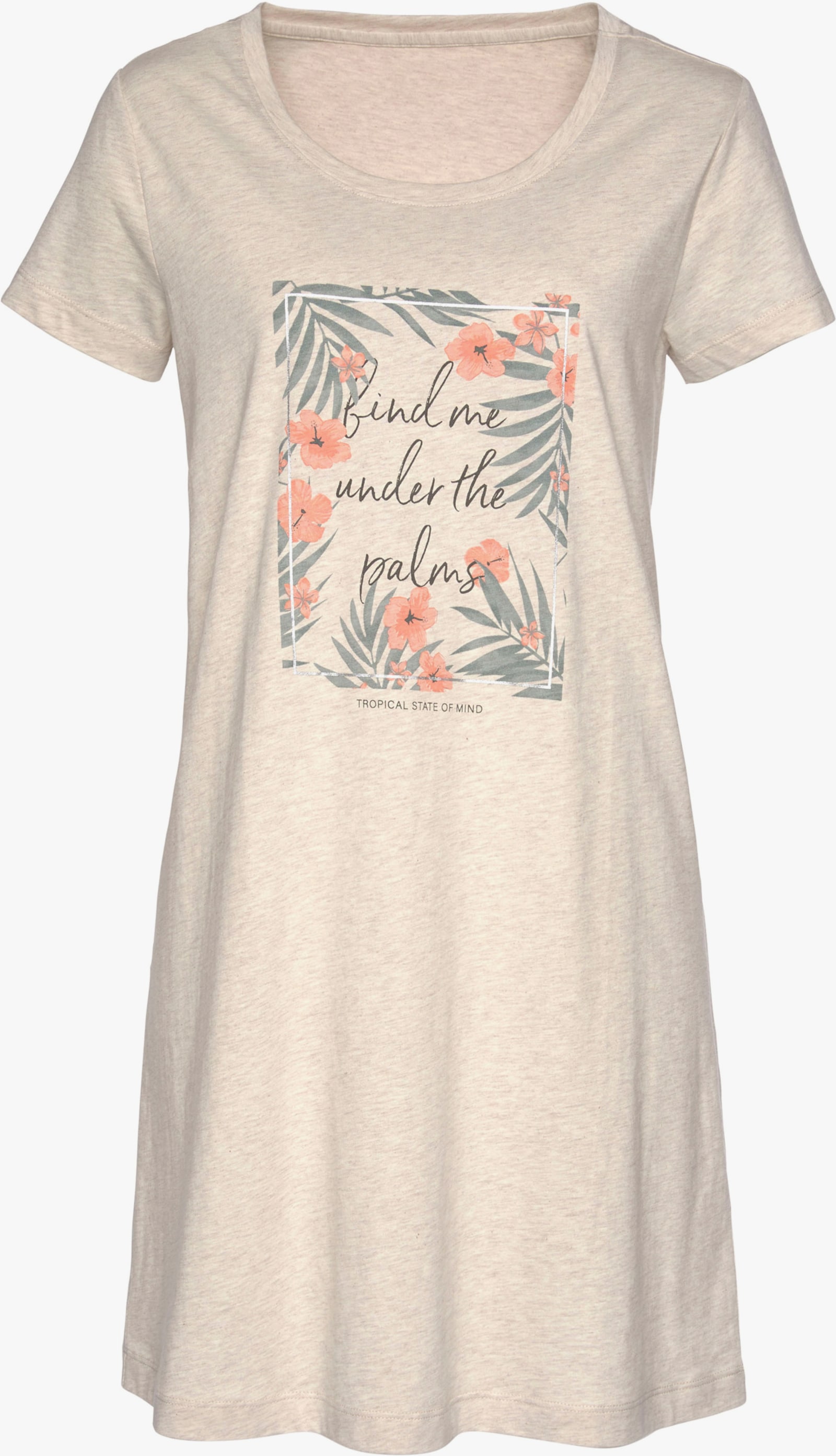 LASCANA Chemise de nuit - sable chiné