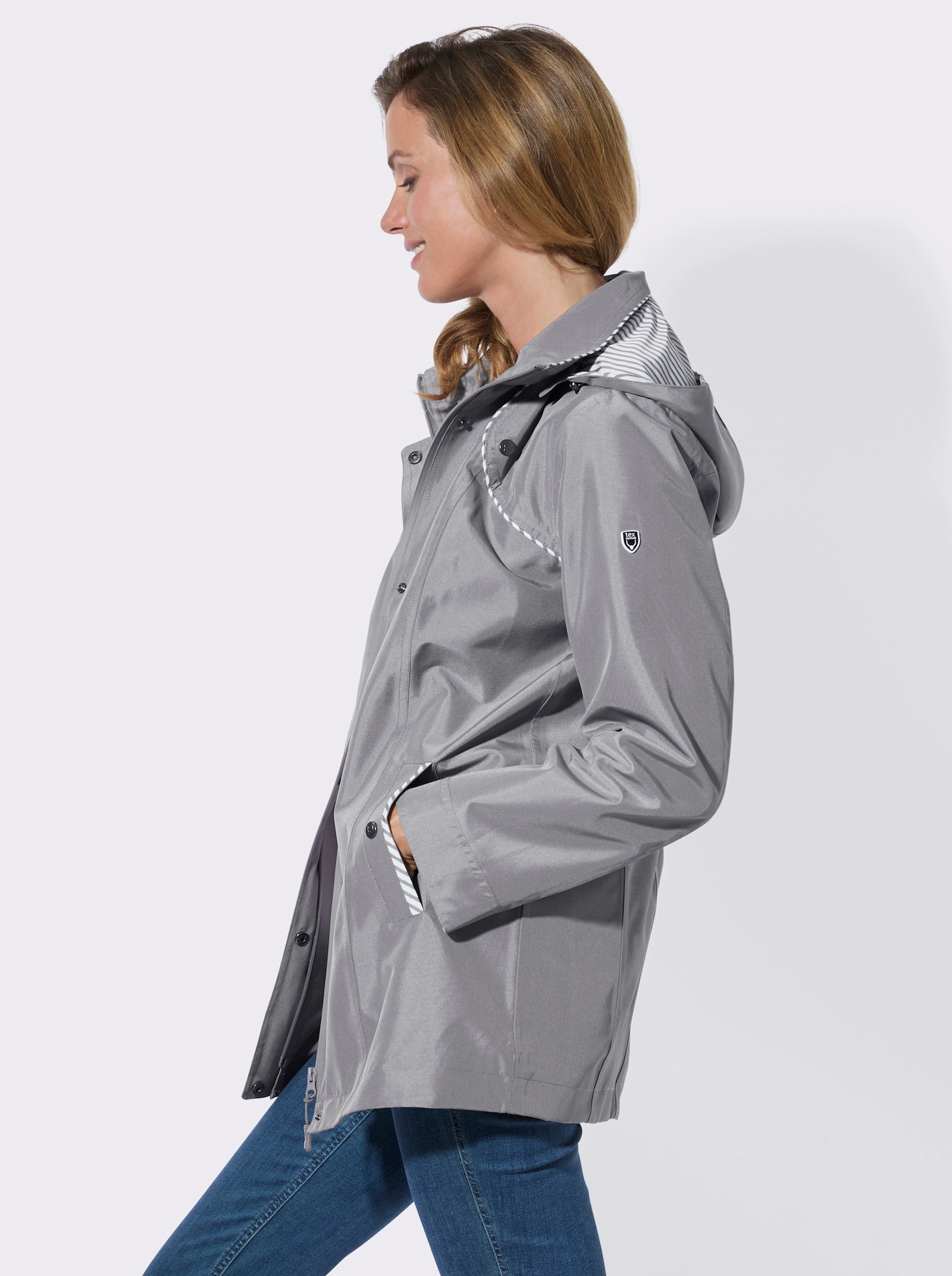 Funktionsjacke wind- und wasserabweisend - steingrau