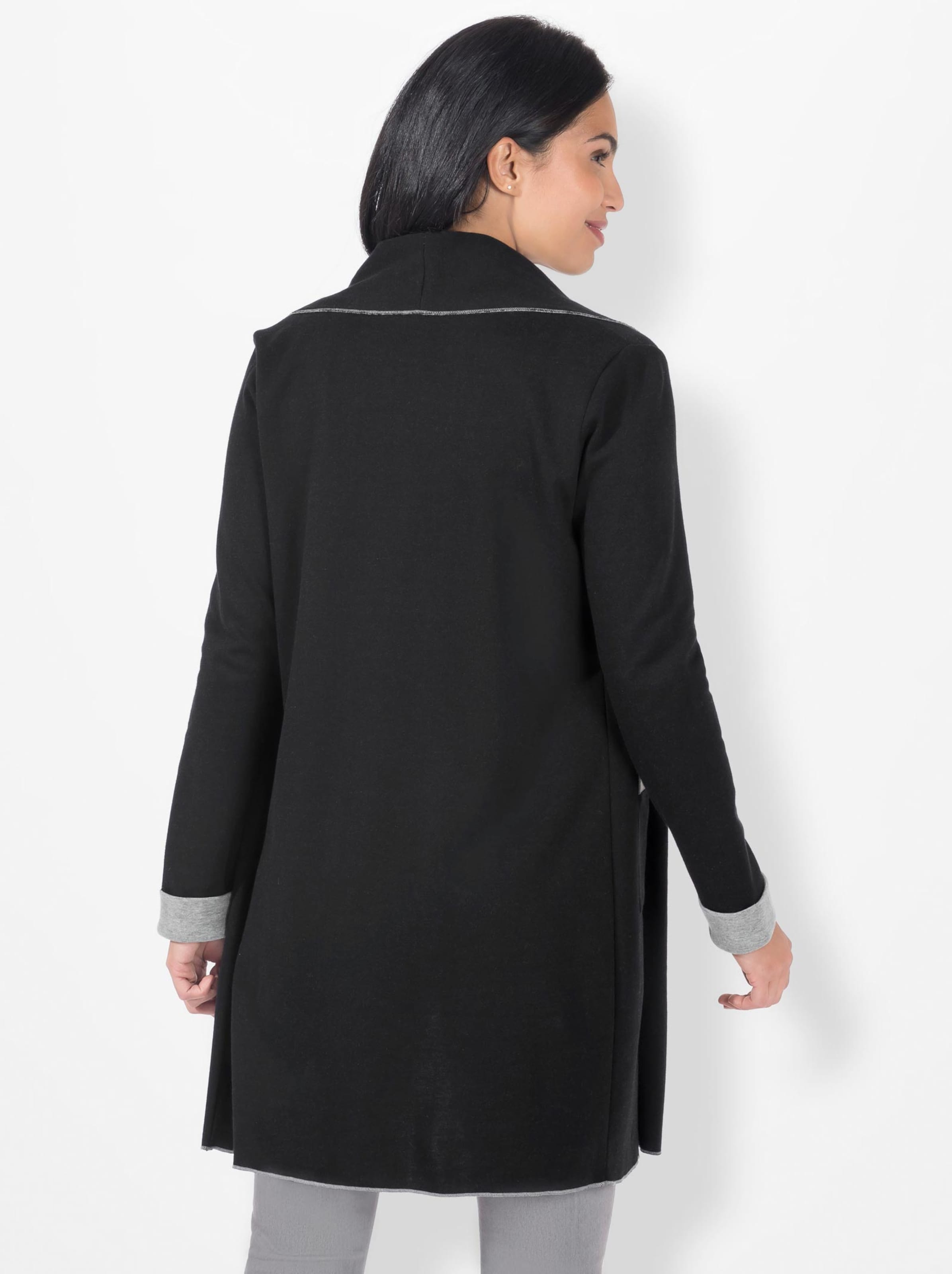 Damenmode Jacken Shirtjacke in schwarz-grau-meliert 