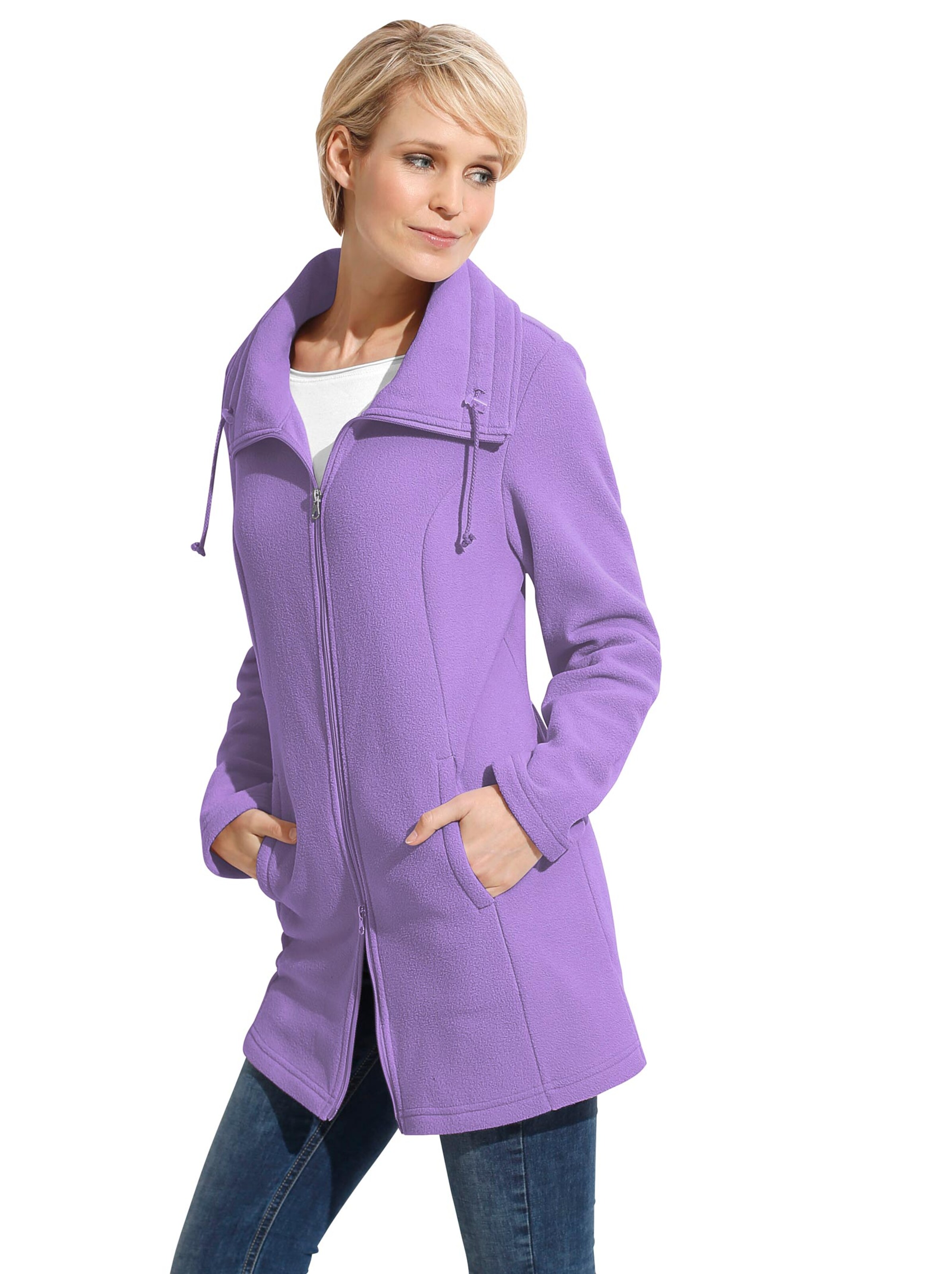 Long-Fleecejacke - flieder