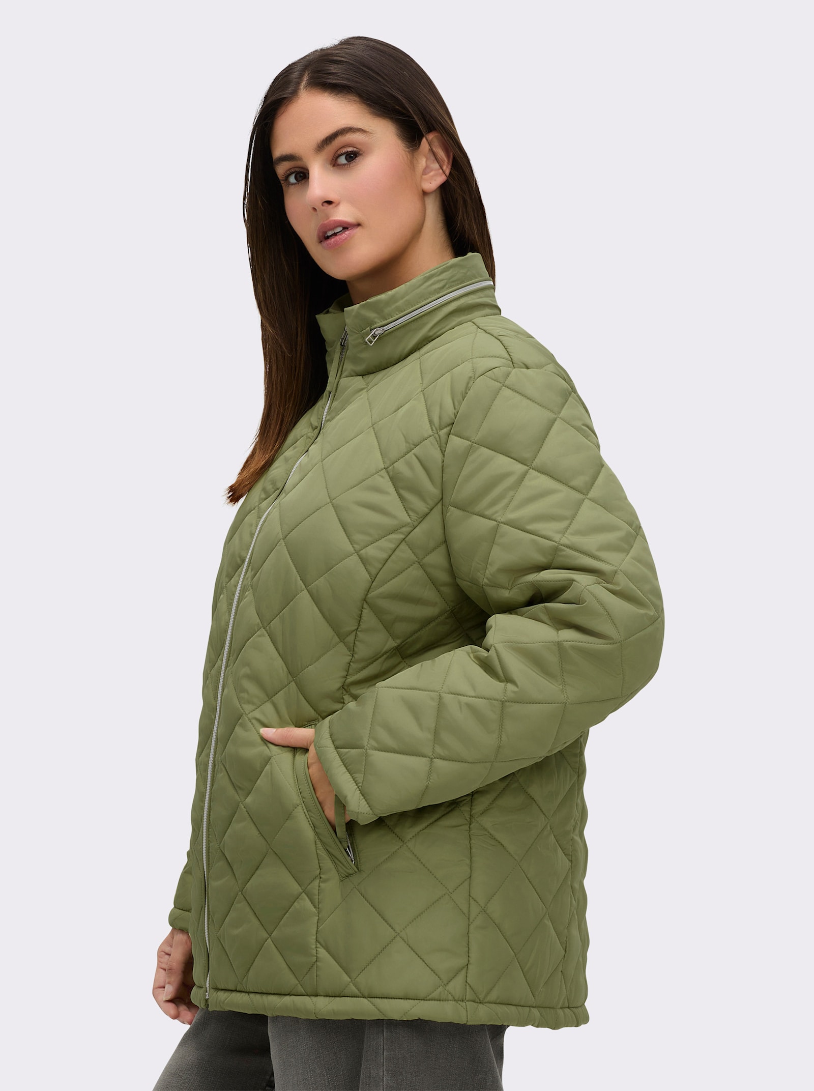 Steppjacke mit Sandwich-Stepp und Wattierung - schilf