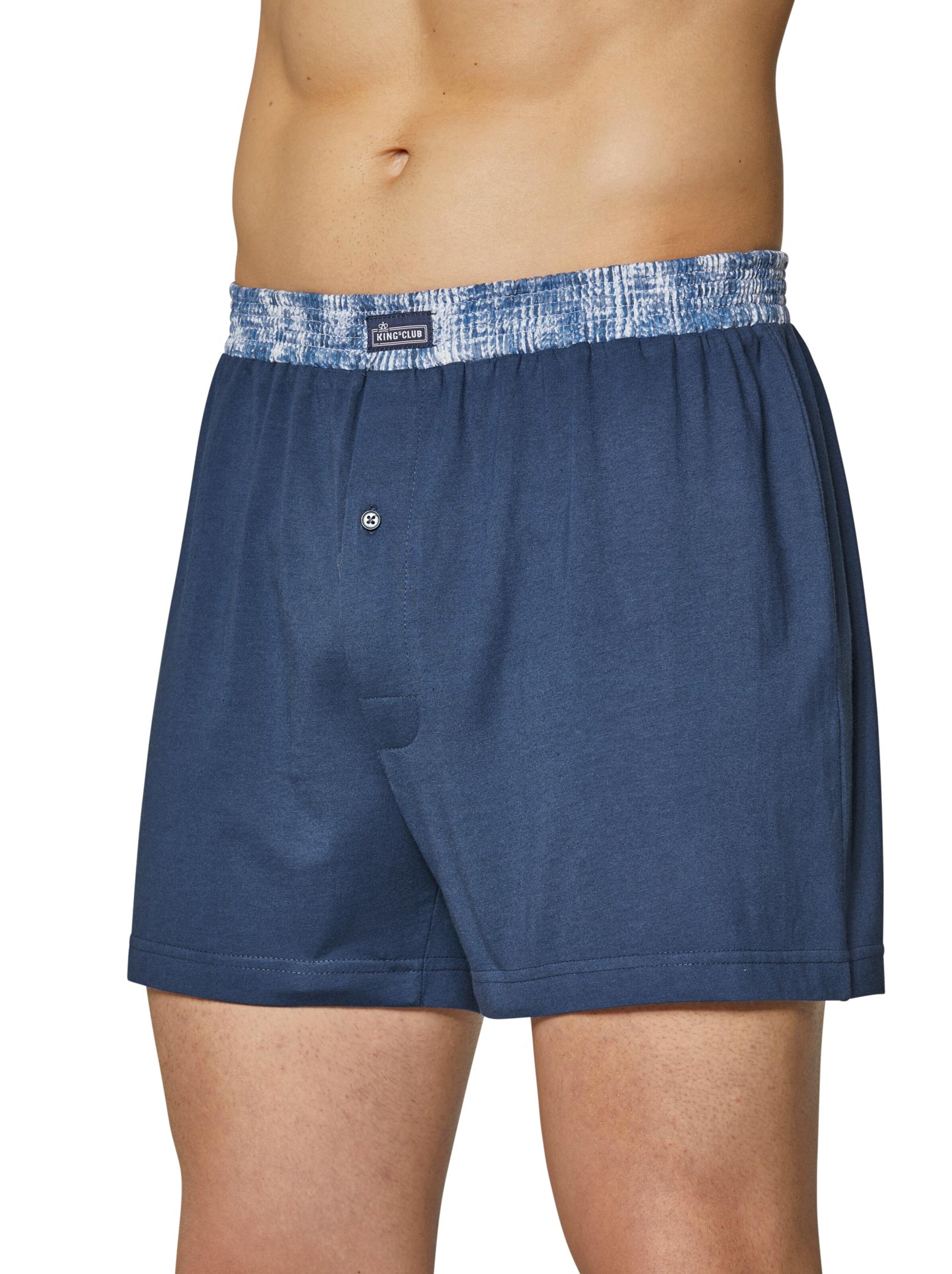 Boxershorts - marine + jeans-gemustert