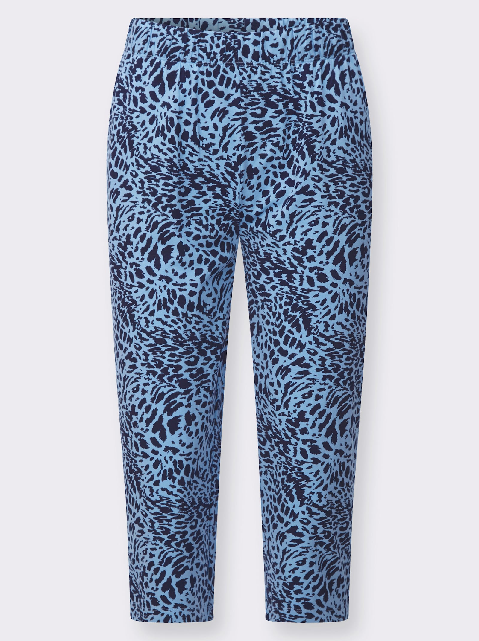 Caprihose im Animal-Dessin - marine-himmelblau-bedruckt