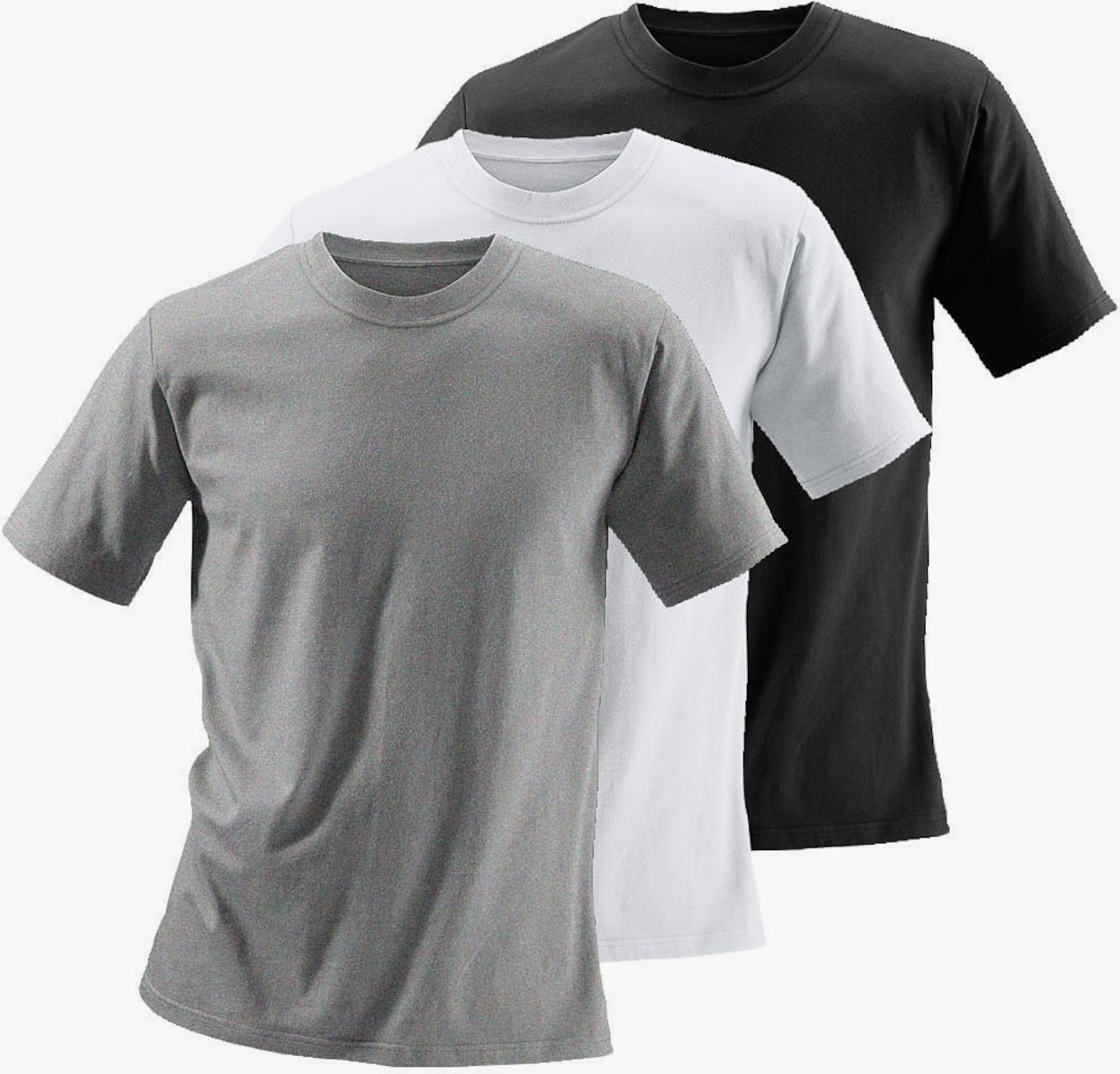 H.I.S T-Shirt - grau-meliert, weiß, schwarz