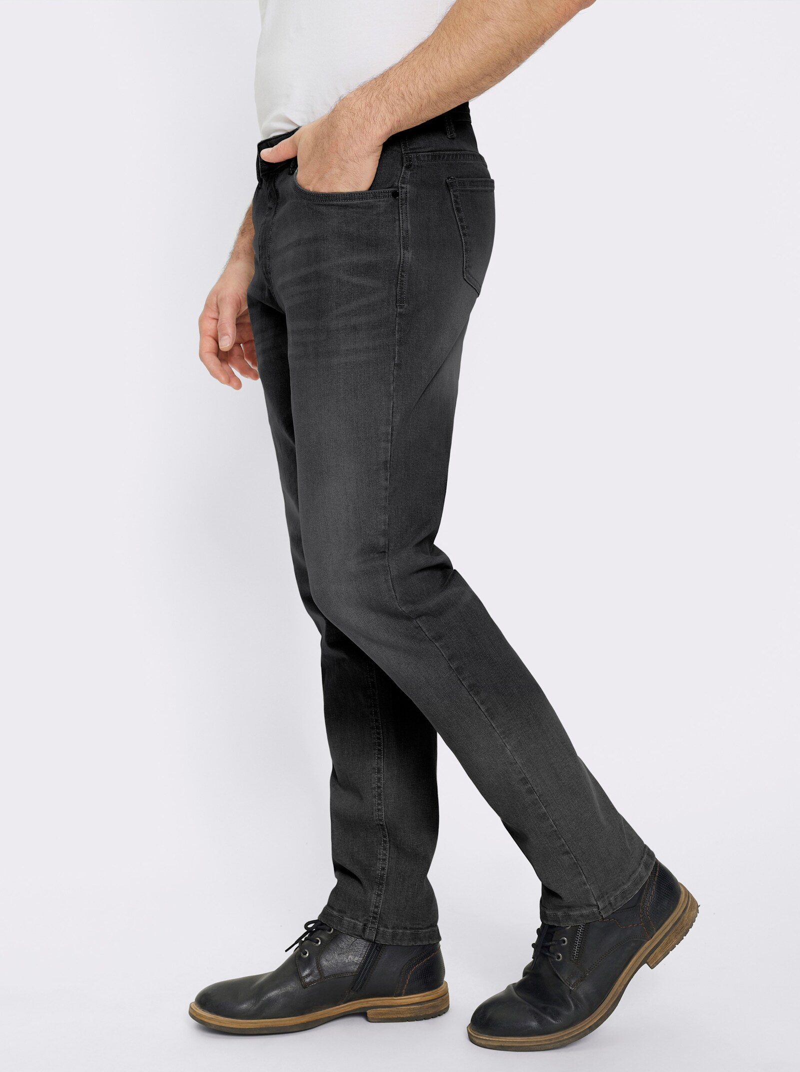 Marco Donati 5-Pocket-Jeans mit kontrastfarbenen Nähten - black denim