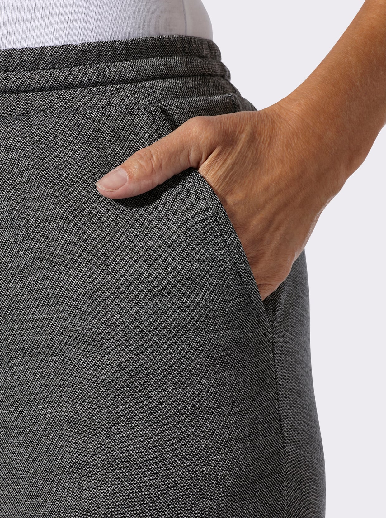 Jerseyhose - schwarz-steingrau-meliert