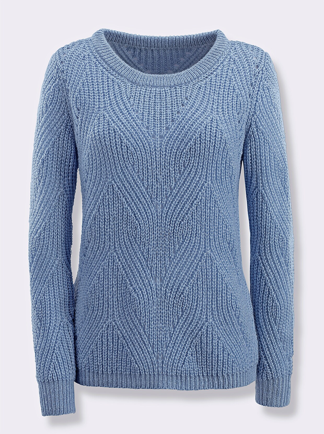 Ajourpullover - bleu-meliert