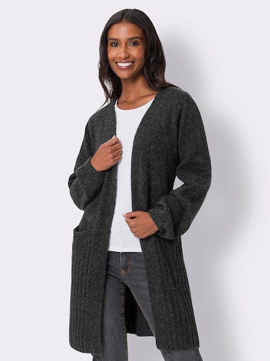 heine Longstrickjacke verschlusslos - anthrazit-meliert