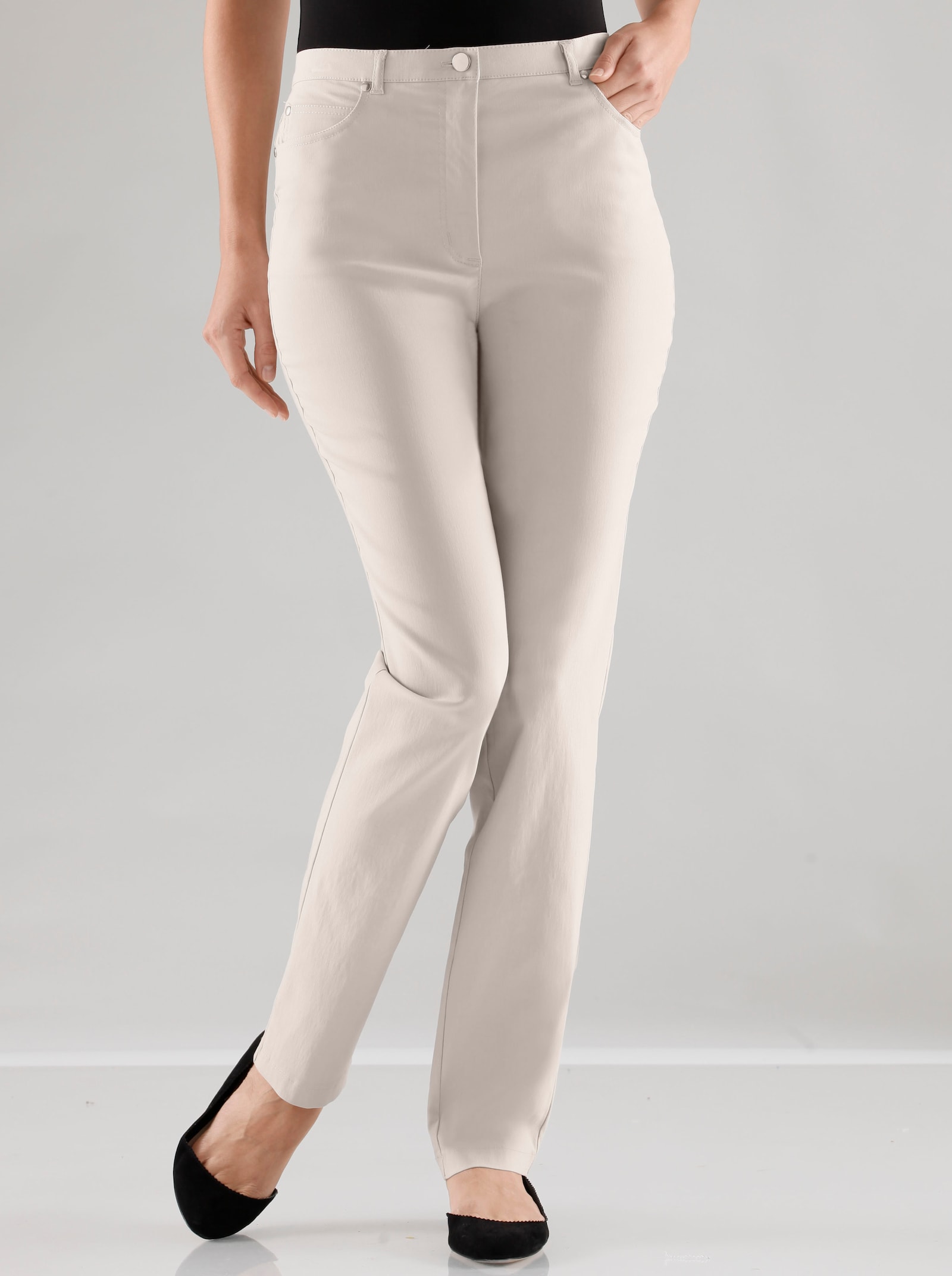 Stehmann Comfort line 5-pocketsbroek van elastisch materiaal - steengrijs