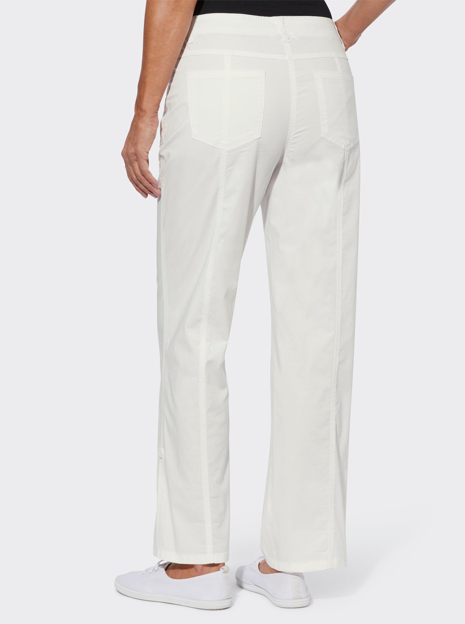 Hose mit krempelbaren Beinen - ecru