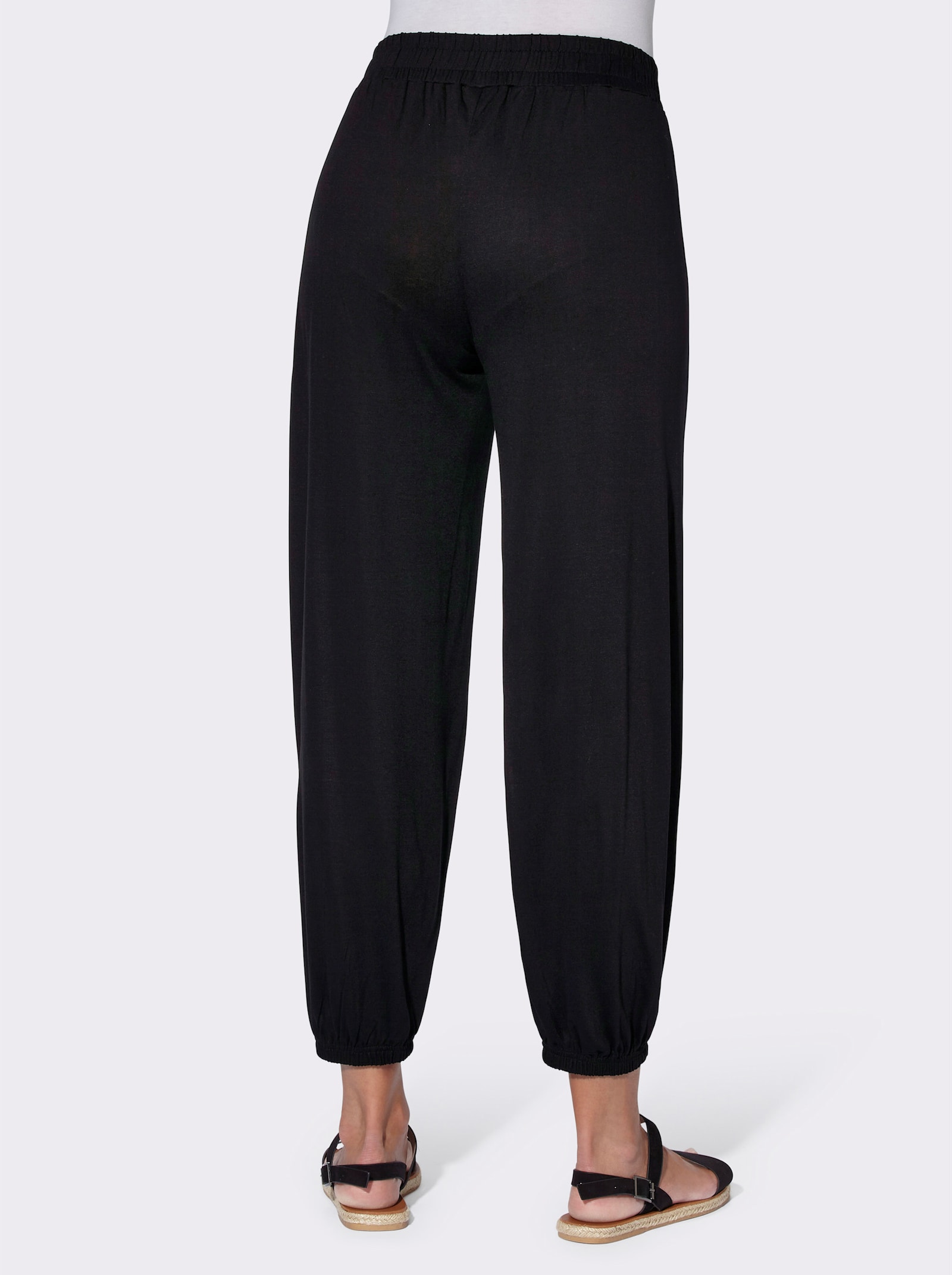 Jerseyhose mit elastischen Bündchen, Viskose - schwarz