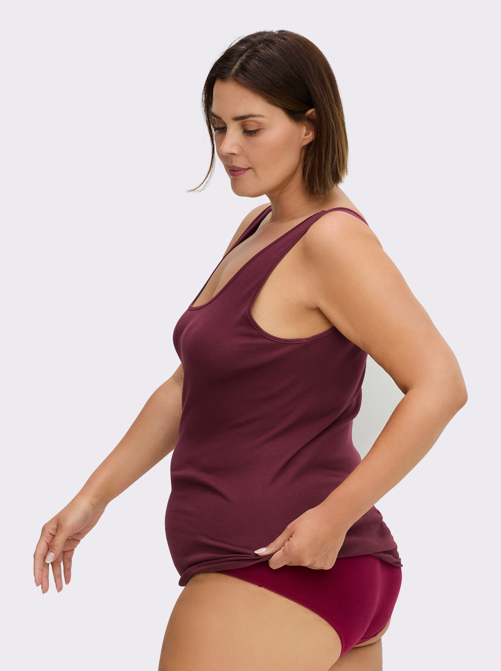 Nina von C. Achselhemd im Doppelpack - bordeaux