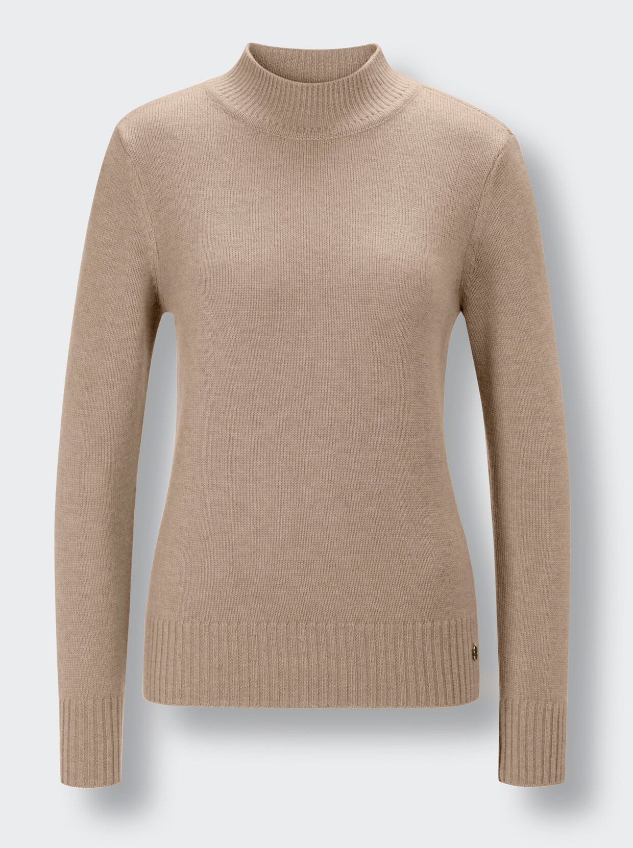 CREATION L PREMIUM Stehkragenpullover - beige-meliert