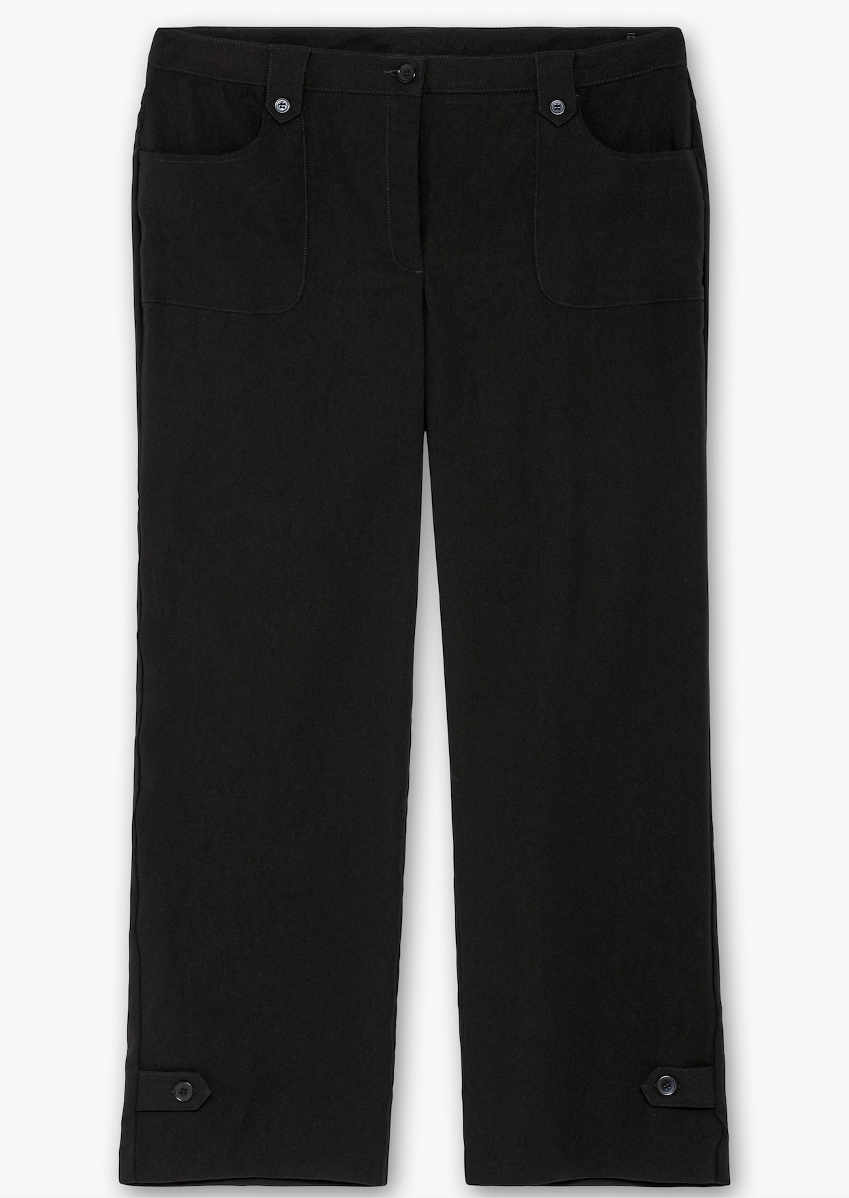 Hose in weiter Form, bügelfreie Koffer-Qualität - schwarz