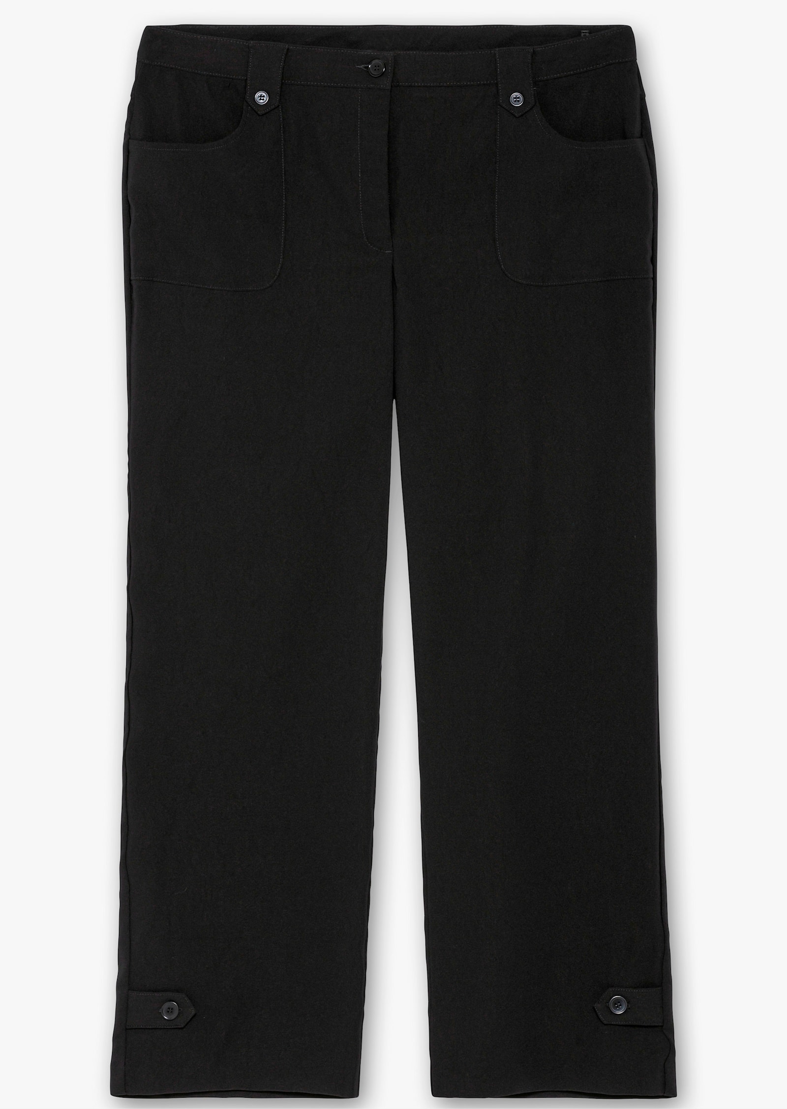 Hose in weiter Form, bügelfreie Koffer-Qualität - schwarz