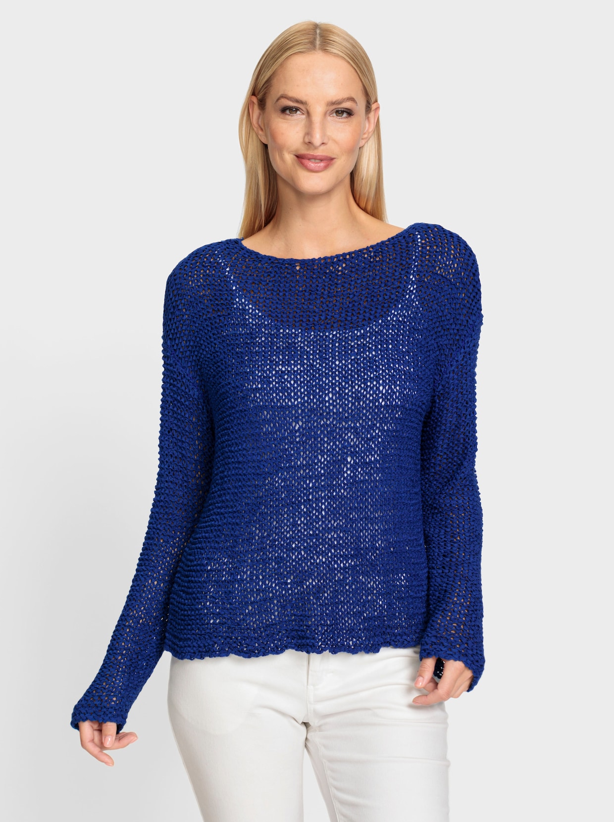 heine Pullover met ronde hals - koningsblauw