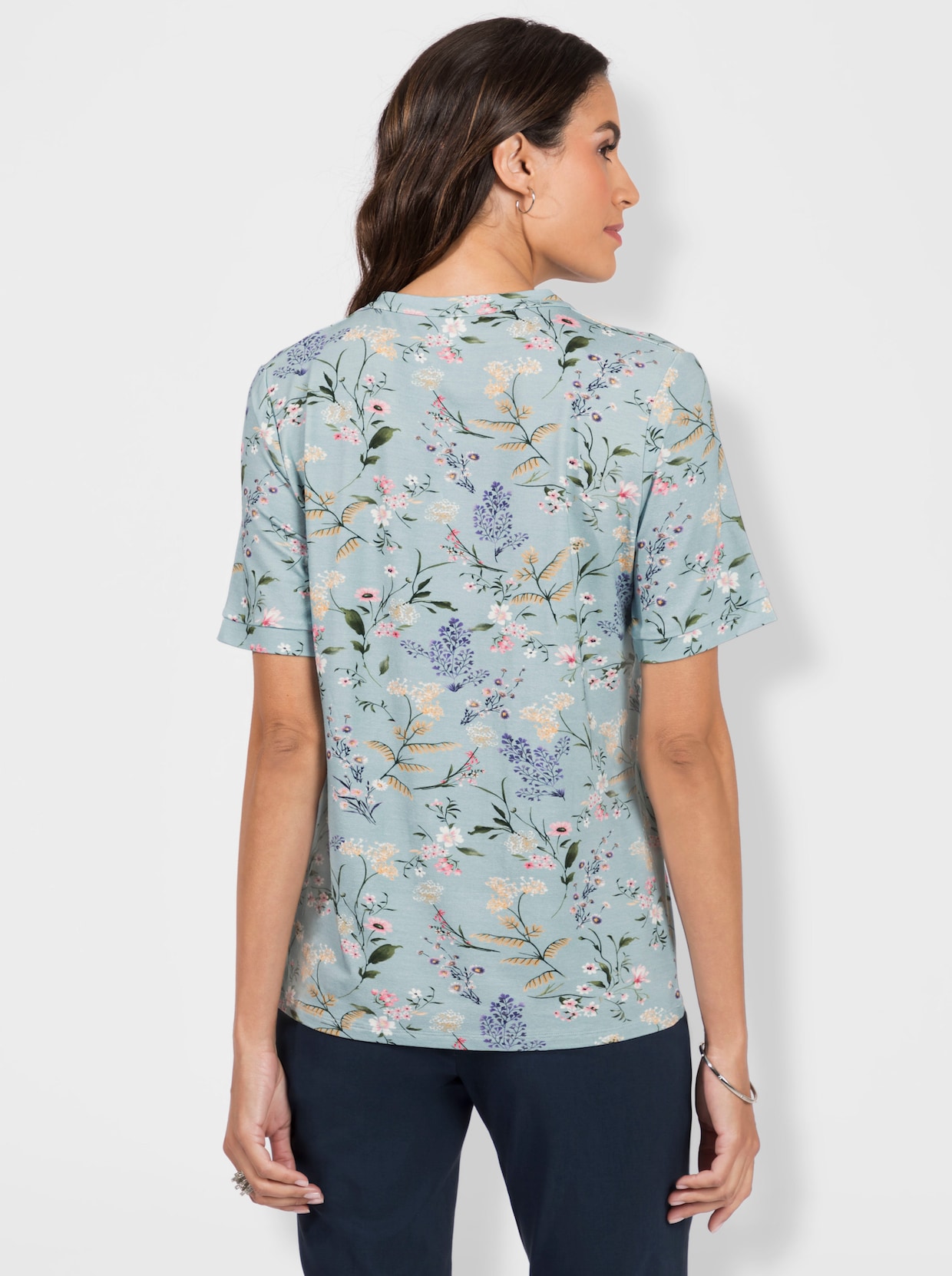 Print-Shirt - hellblau-bedruckt