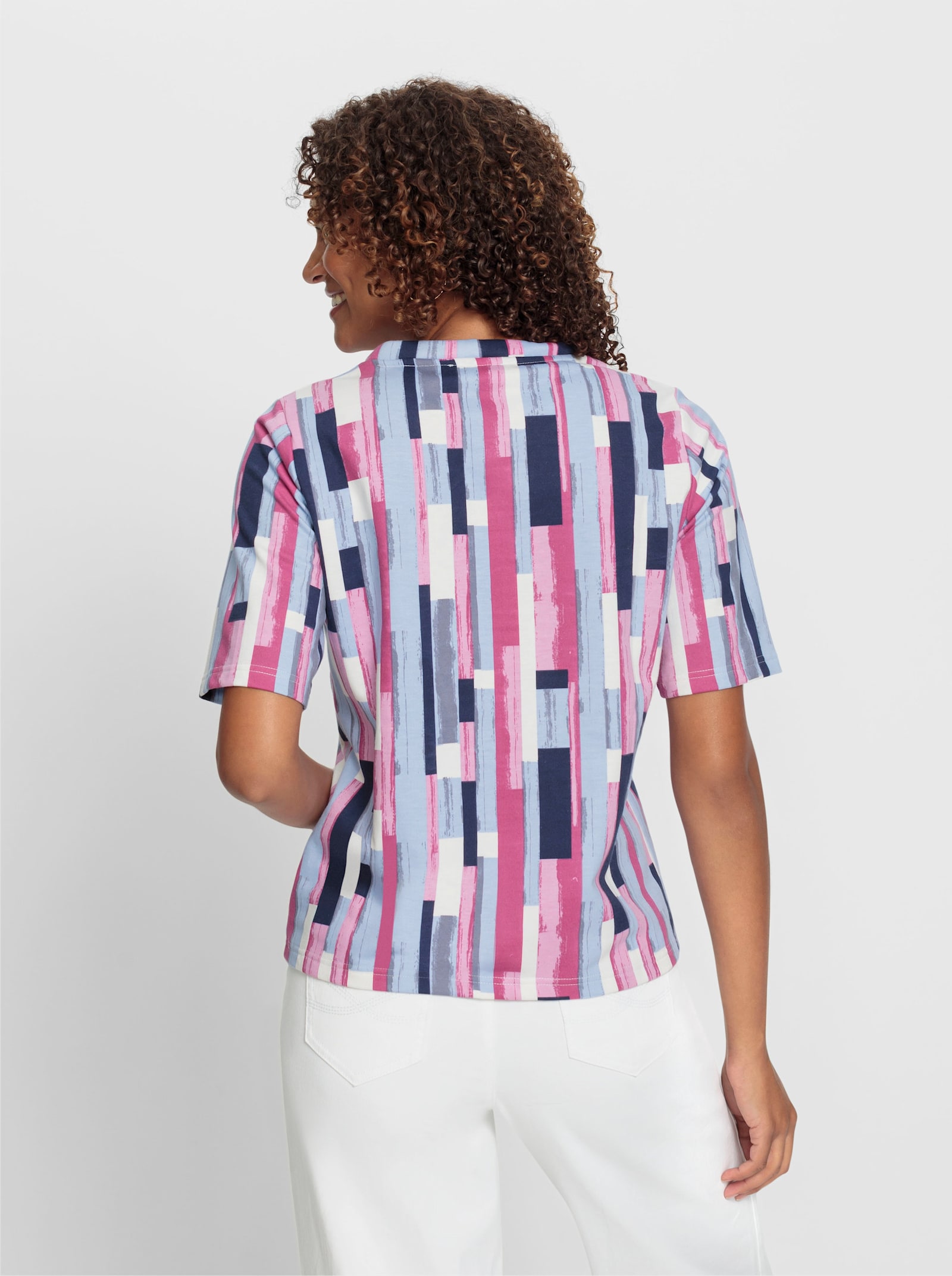 Sweatshirt im Druckmuster - marine-magenta-bedruckt