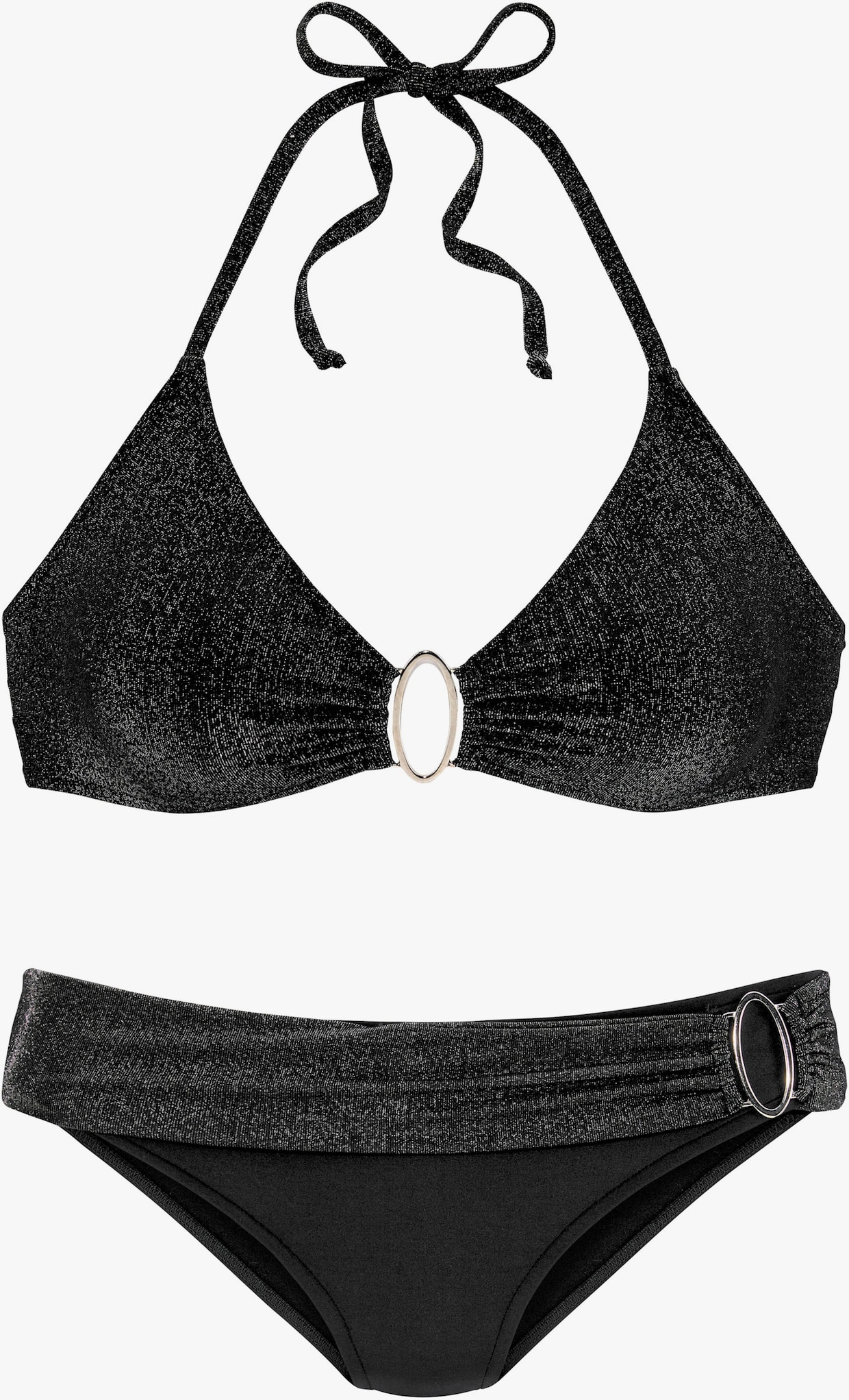 JETTE Triangel-Bikini - schwarz