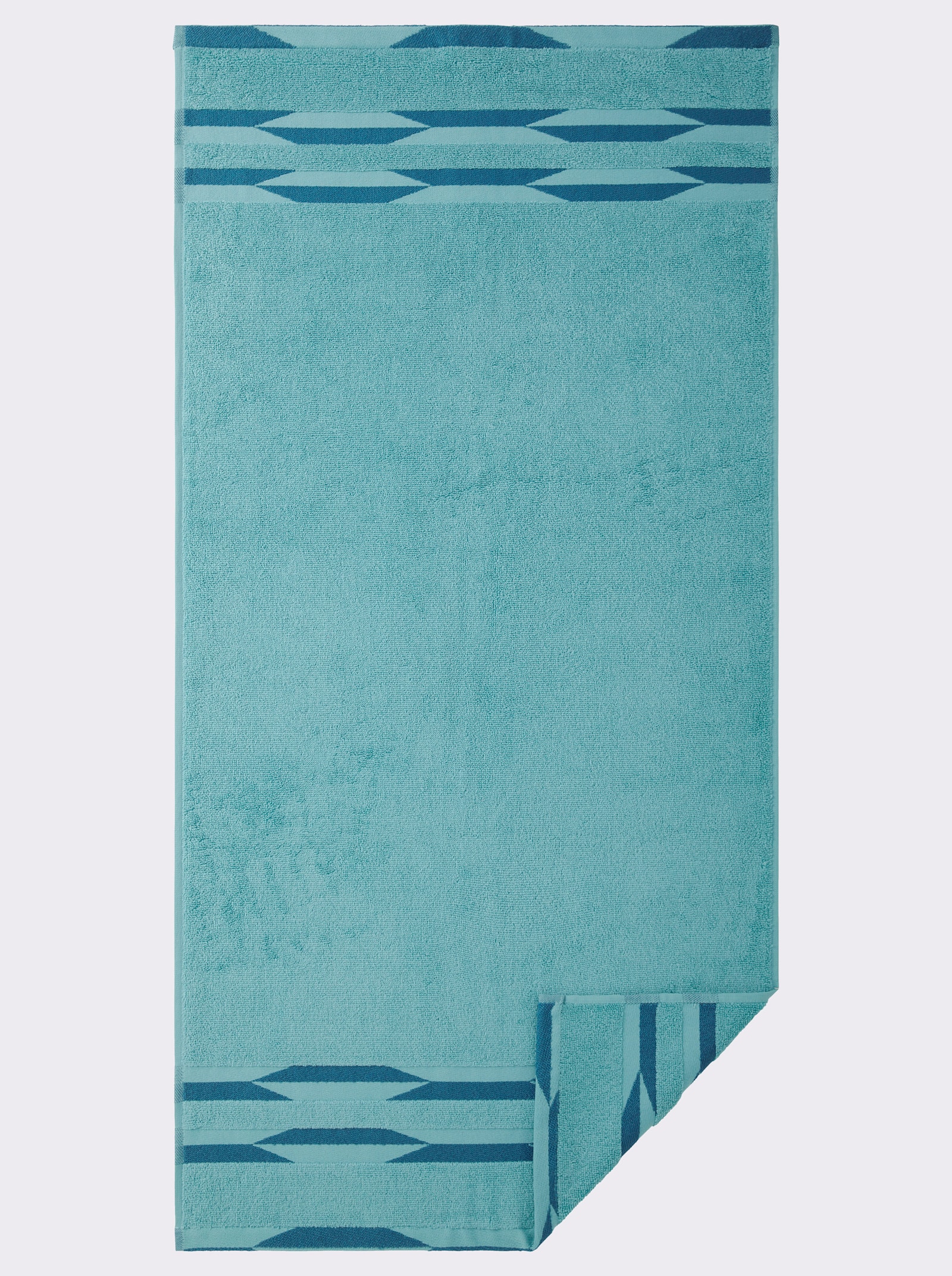 wäschepur Handdoek met 2-kleurige sierrand - oceaan